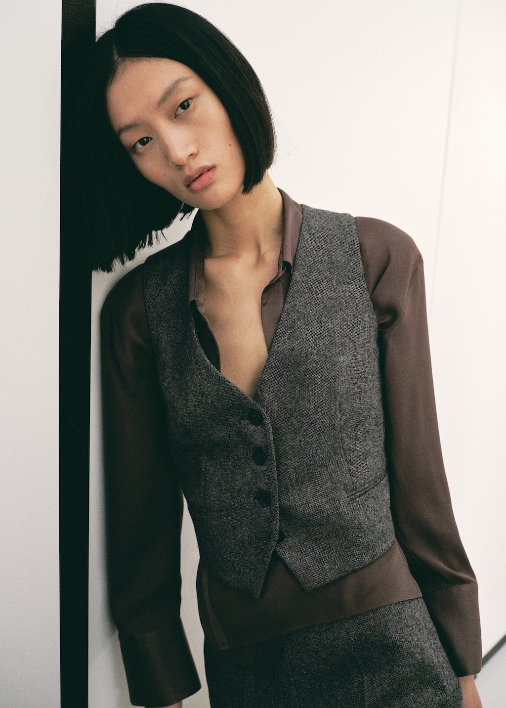 Speckled wool waistcoat