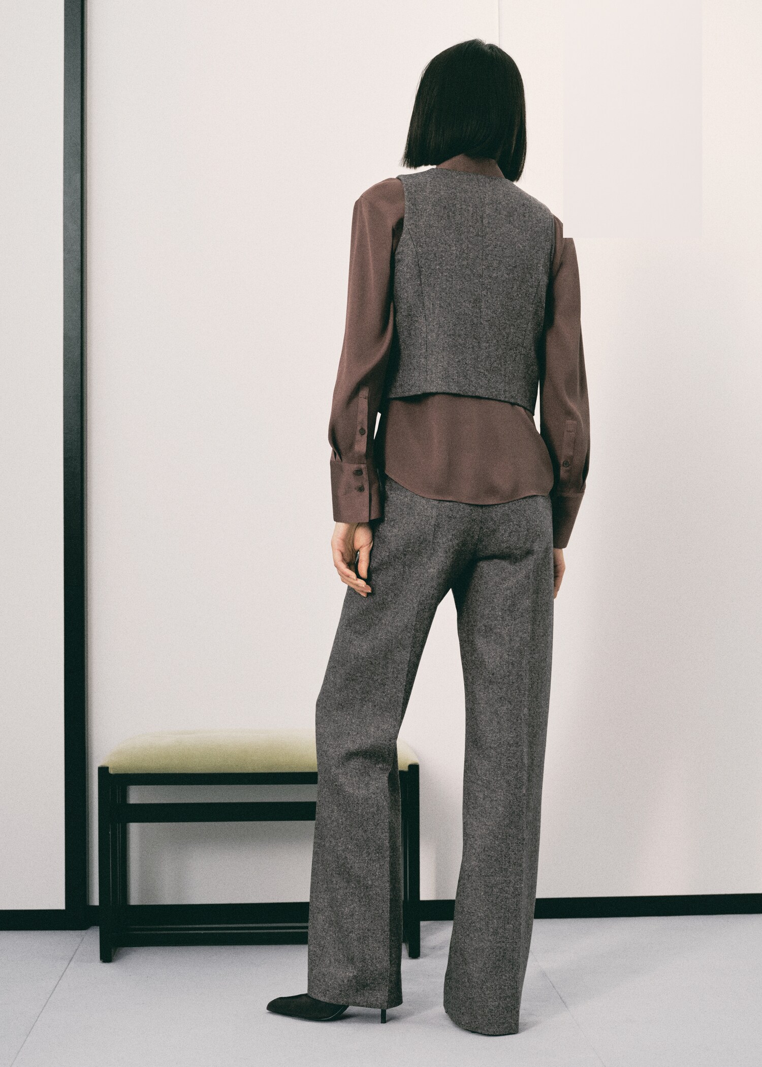 Speckled wool waistcoat - Reverse of the article