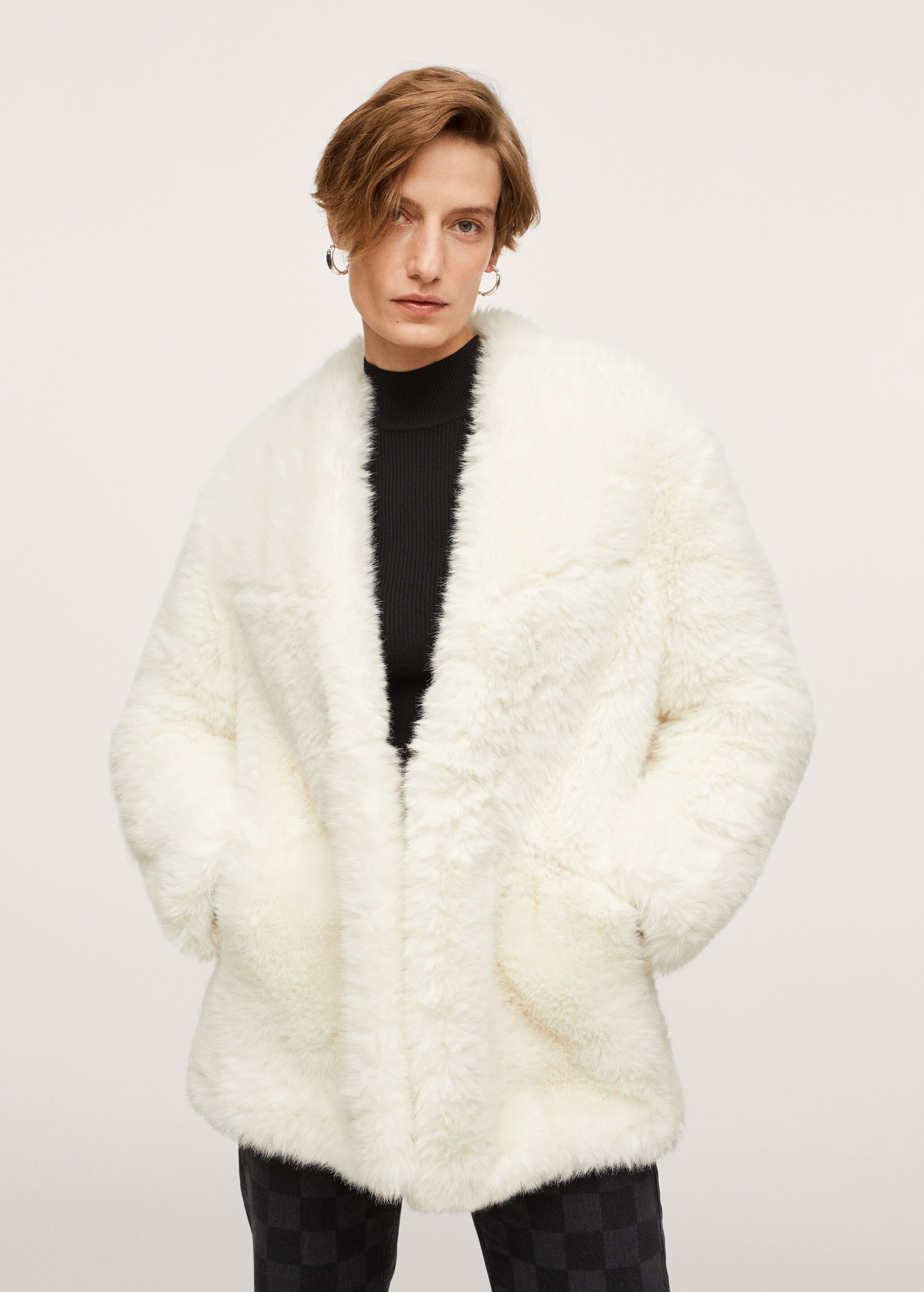 Oversize faux-fur coat - Medium plane