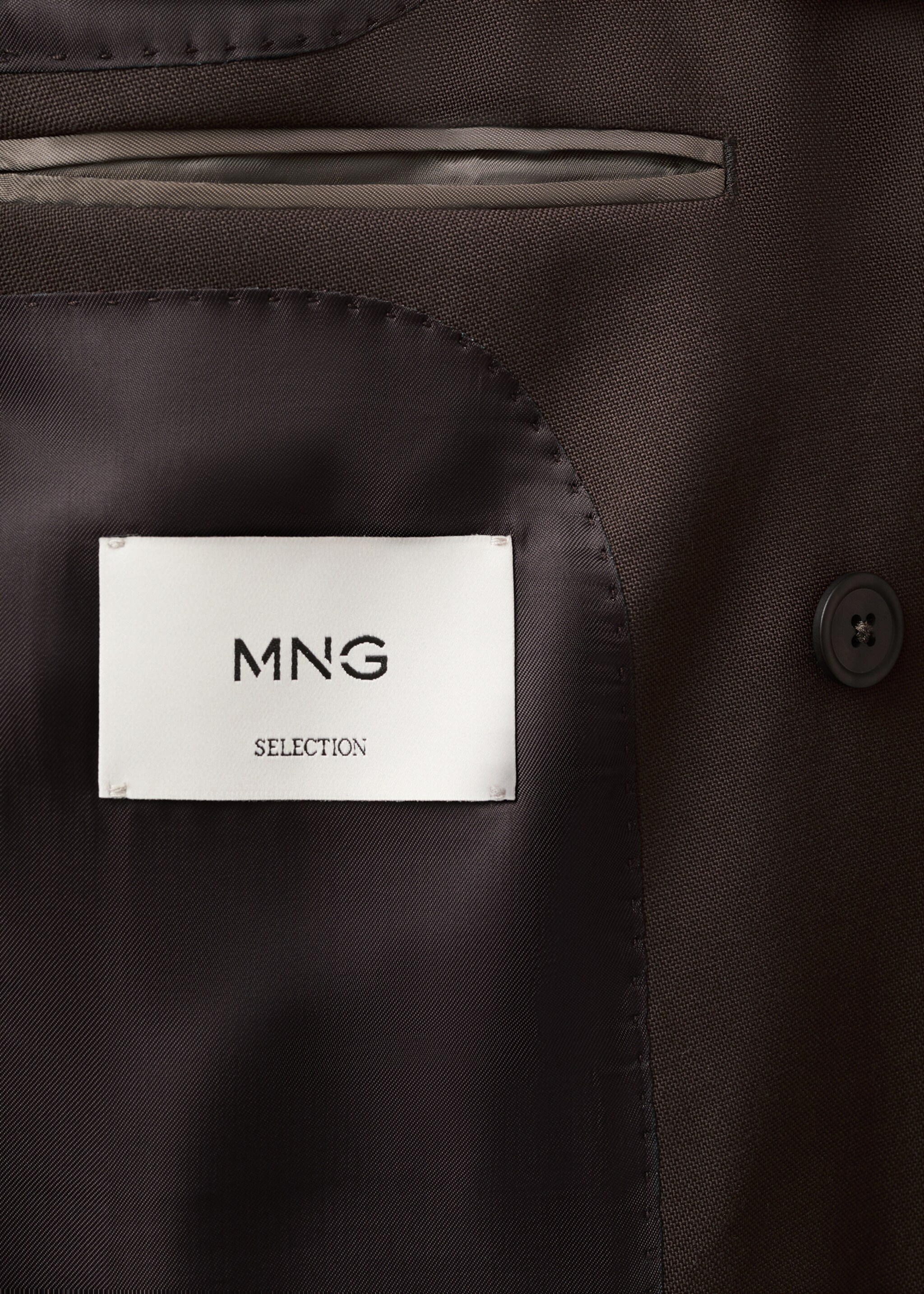 Double-breasted wool flannel suit jacket - Details of the article 0, Brown. Ref: 17028273-00.