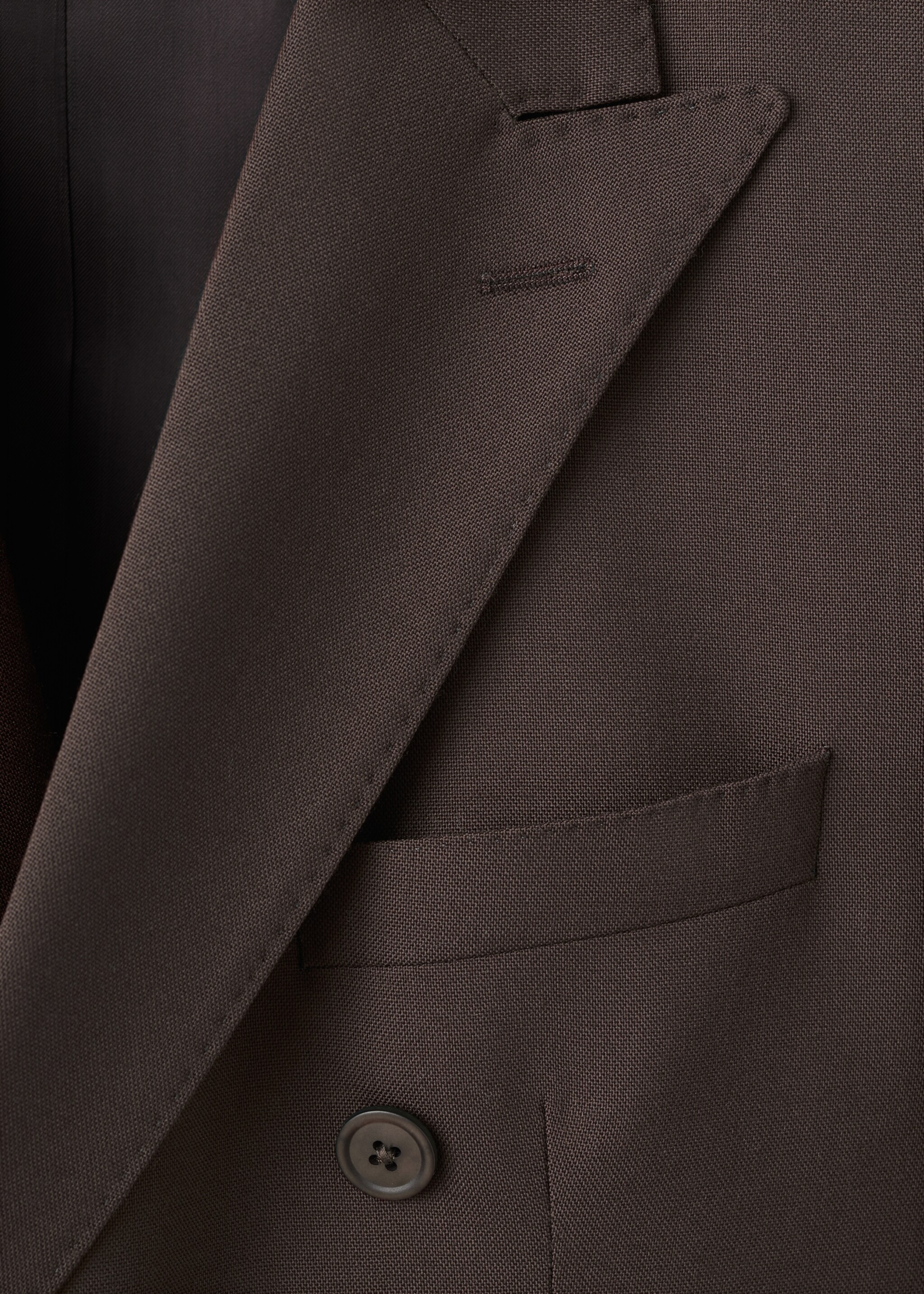 Double-breasted wool flannel suit jacket - Details of the article 8, Brown. Ref: 17028273-00.