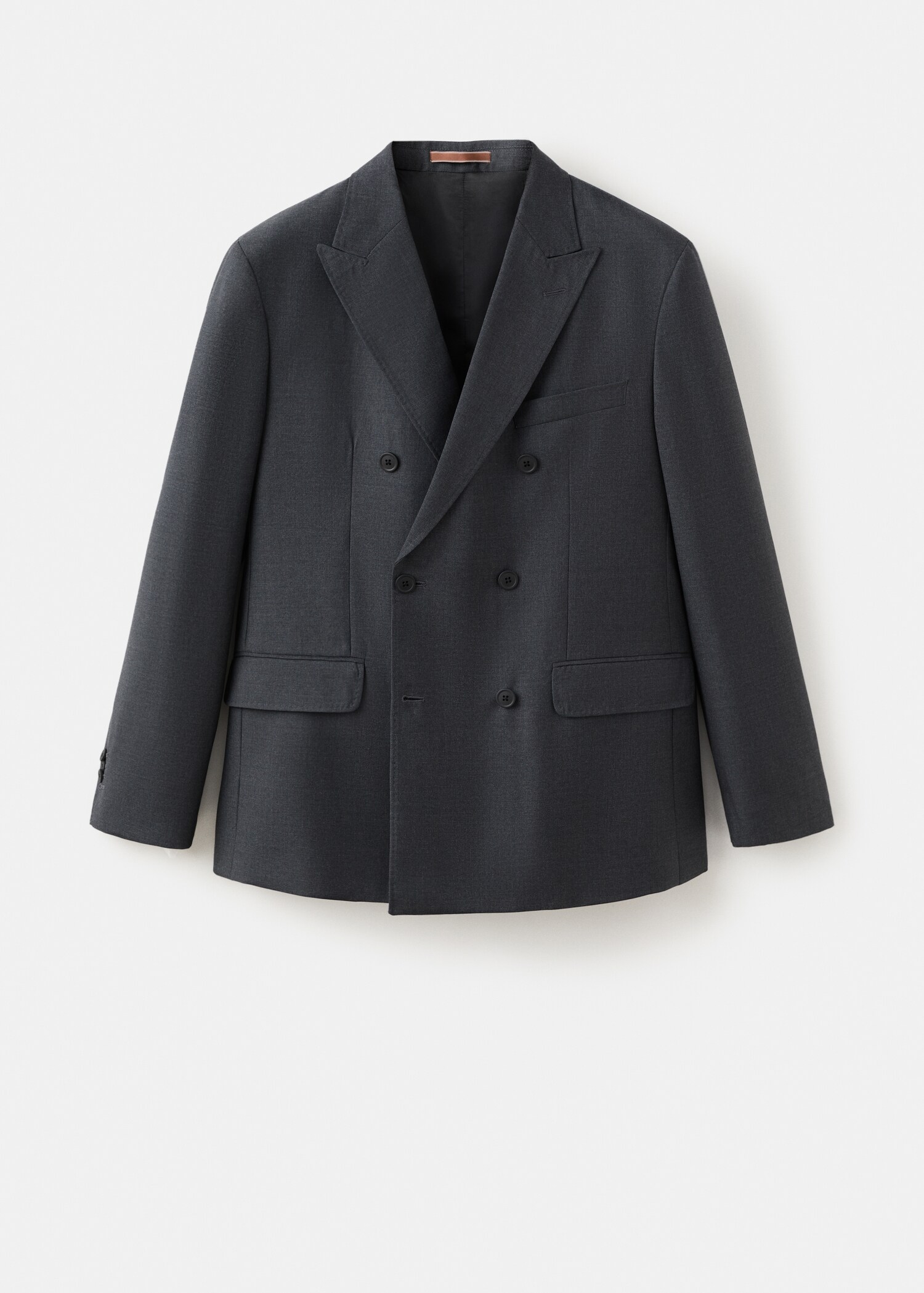 Blazer cruzado de flanela de lã - Artigo sem modelo