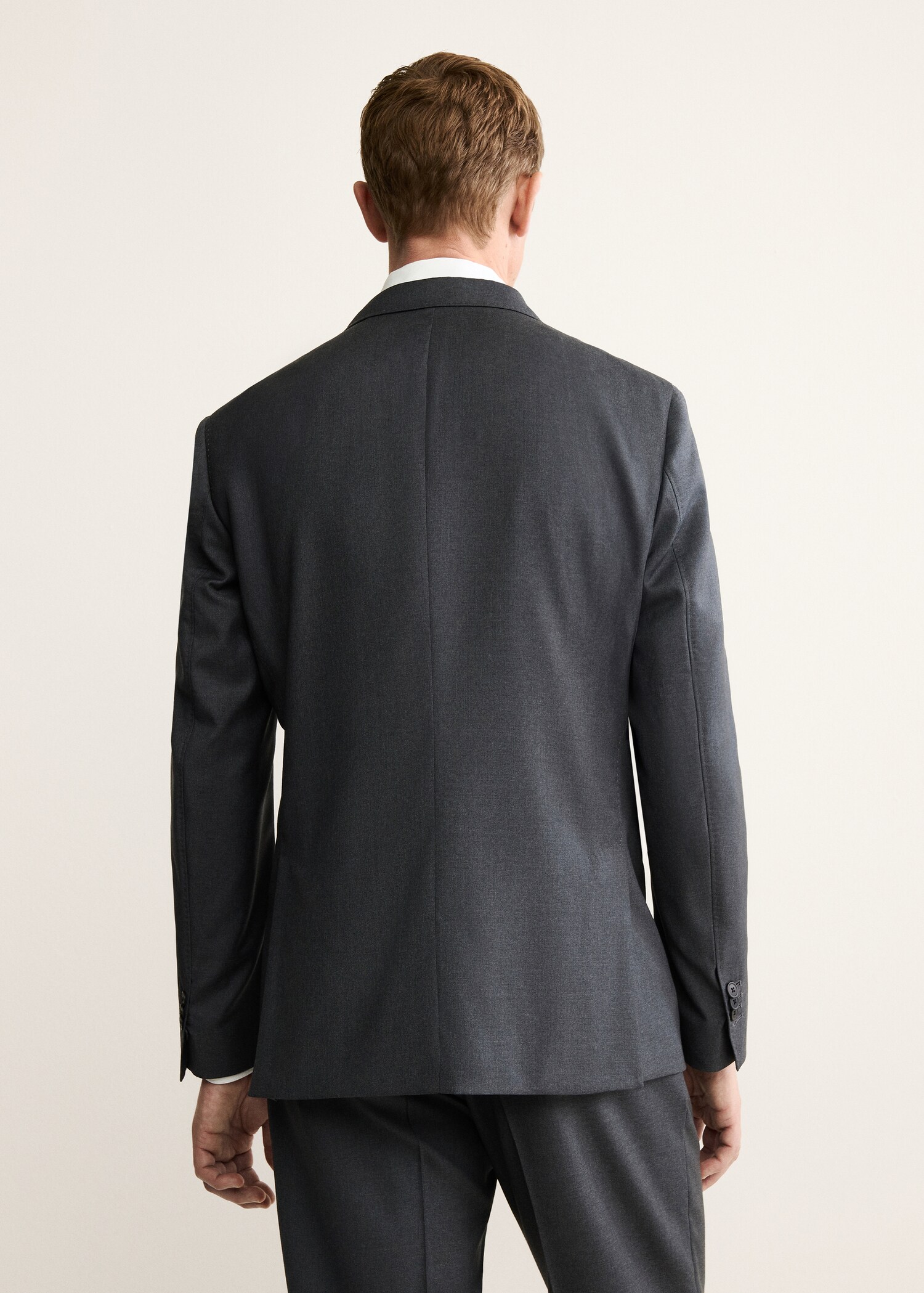 Blazer cruzado de flanela de lã - Verso do artigo