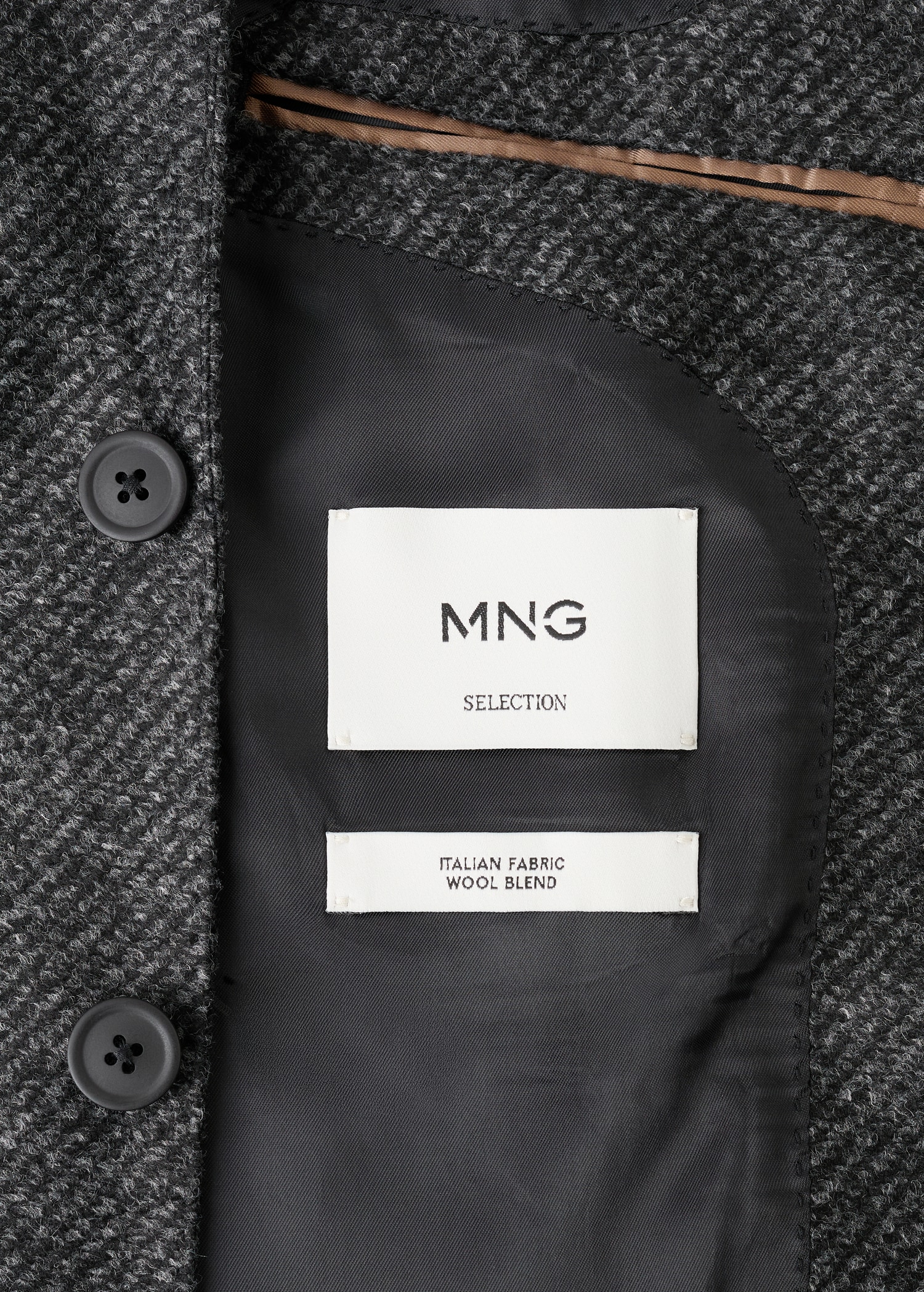 Blazer com mescla de lã slim fit - Pormenor do artigo 0
