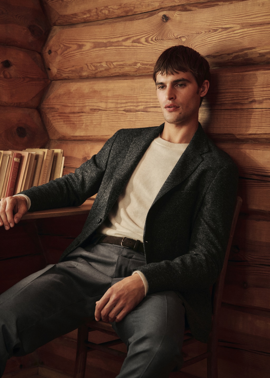 Slim fit wool blend blazer