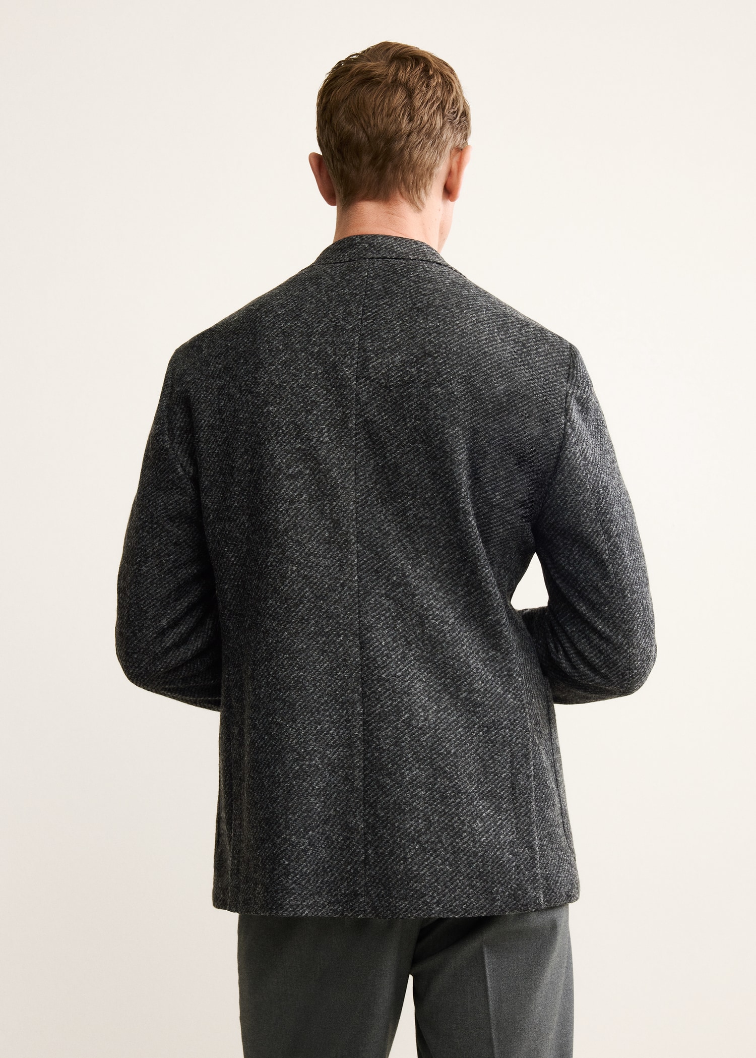 Blazer com mescla de lã slim fit - Verso do artigo