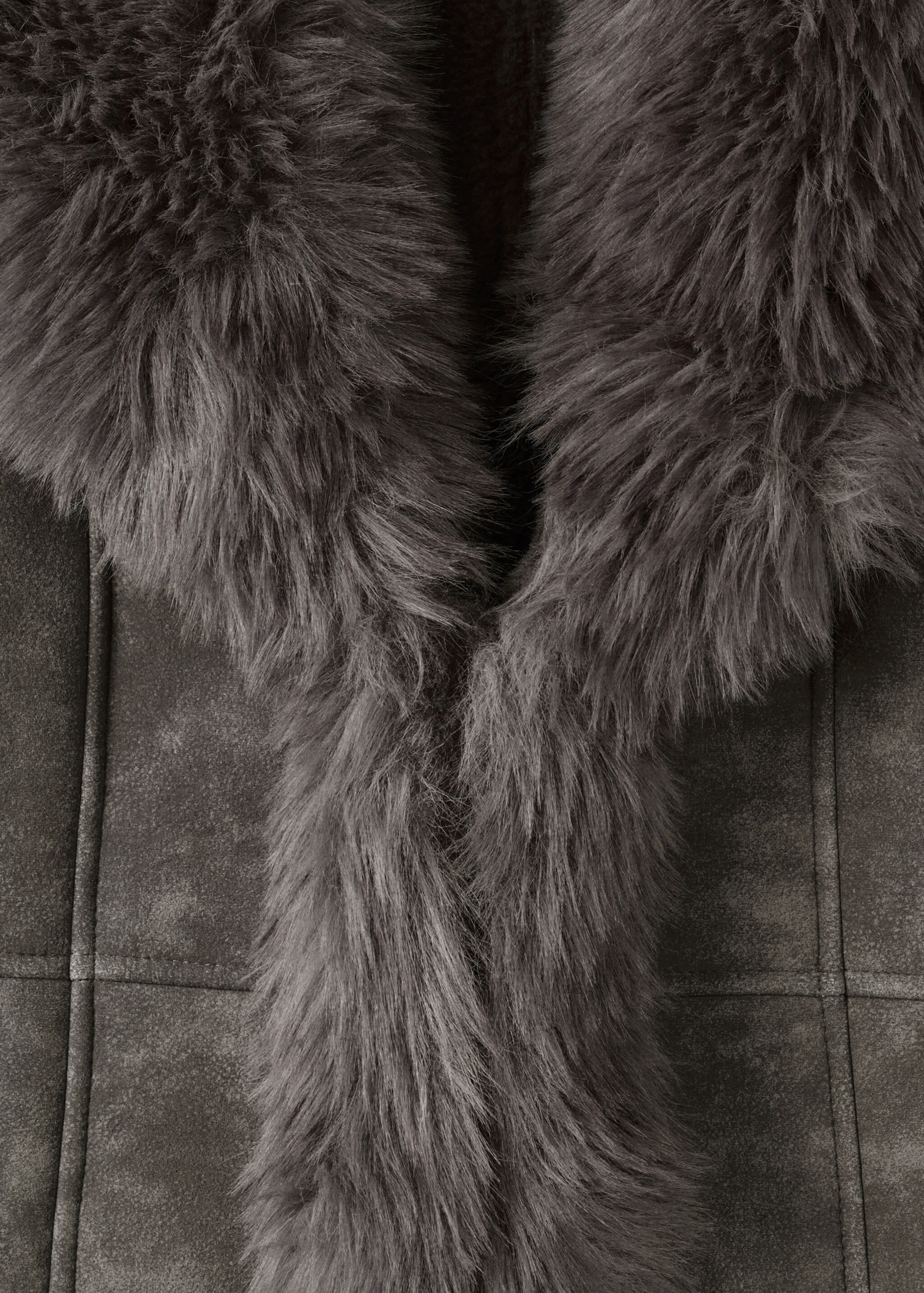 Chaqueta efecto ante pelo - Detalle del artículo 8, Gris. Ref: 17028635-00.