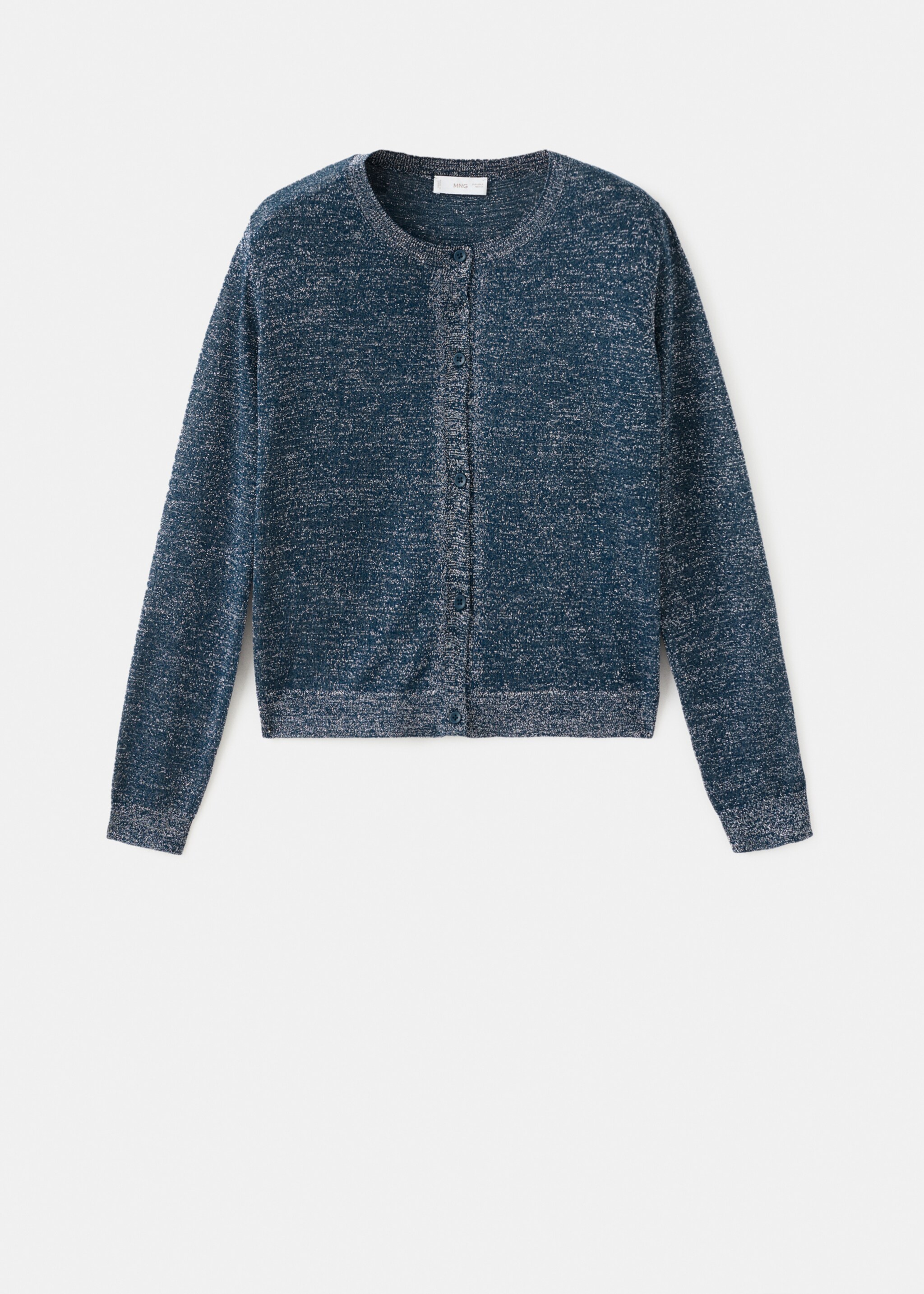 Lurex knitted cardigan - Article without model, Navy. Ref: 17028636-00.