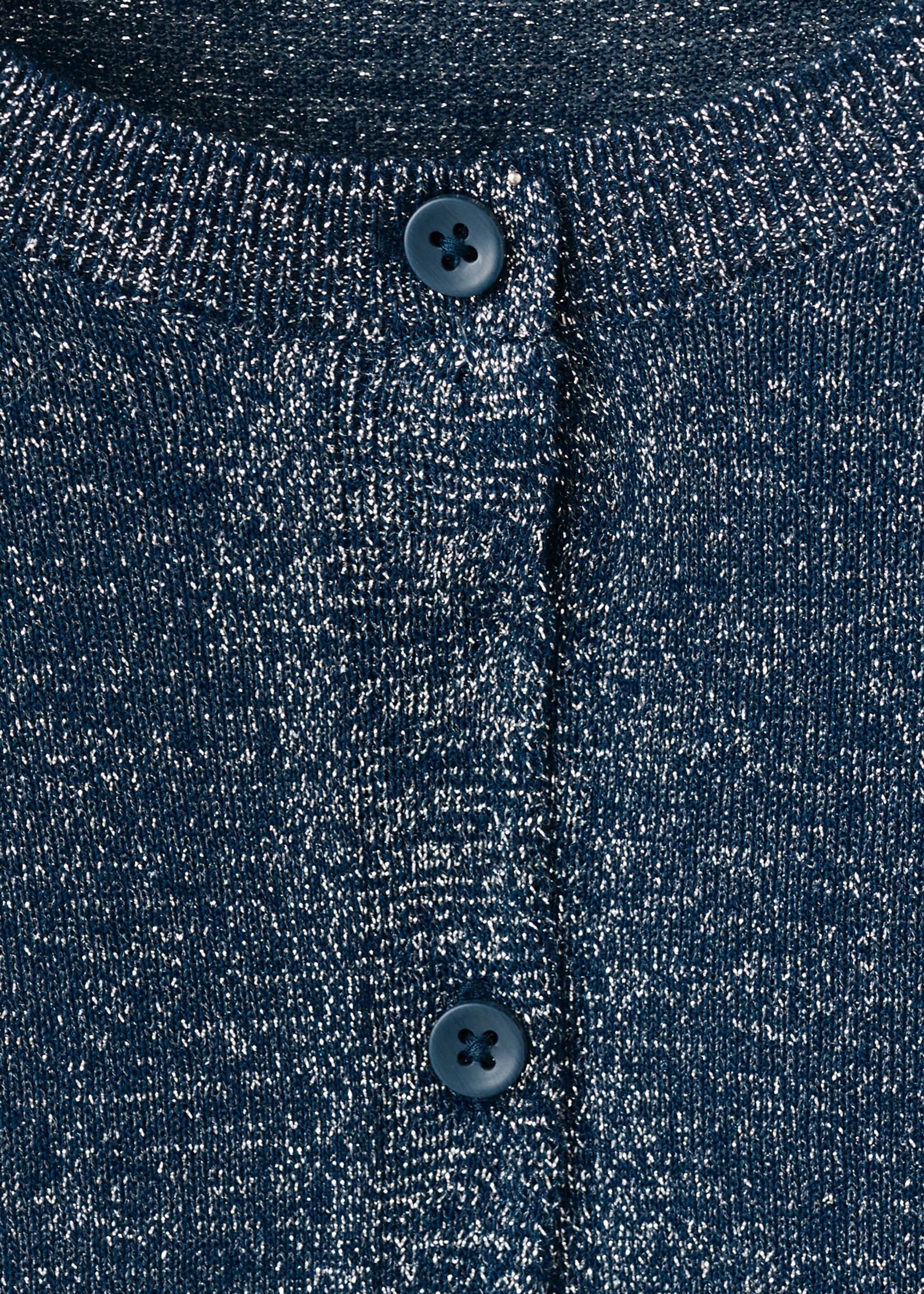 Lurex knitted cardigan - Details of the article 8, Navy. Ref: 17028636-00.
