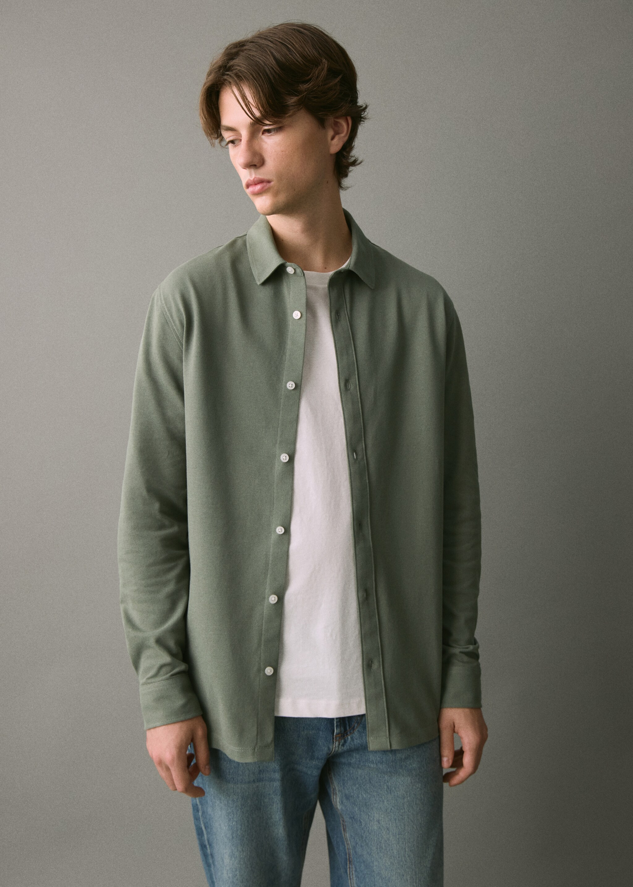 Poloshirt antonio - Mittlere Ansicht, Khaki. Ref: 17028638-00.