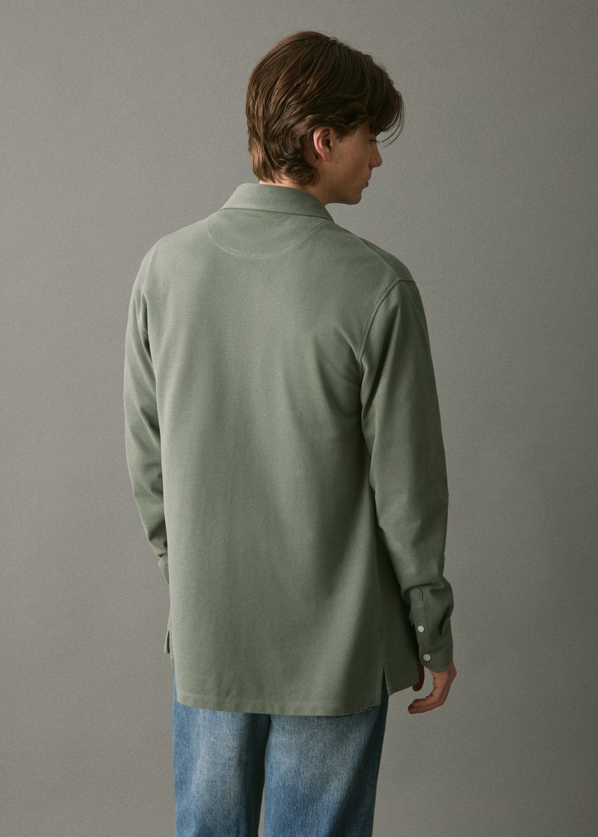 Poloshirt antonio - Rückseite des Artikels, Khaki. Ref: 17028638-00.