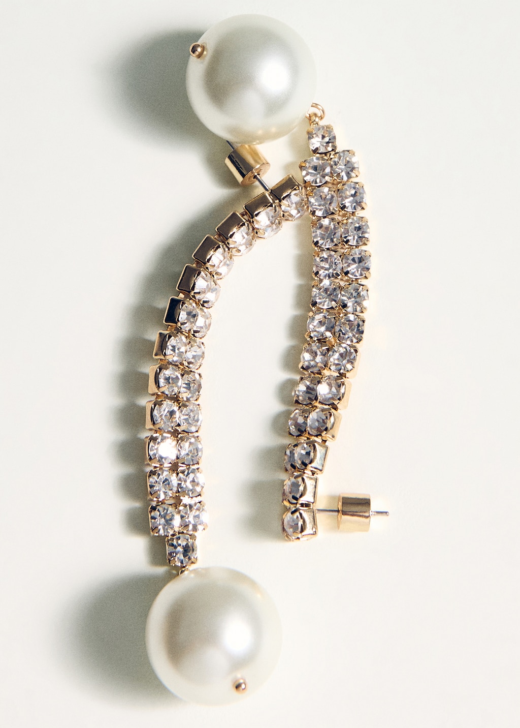 Combined pearl drop earrings