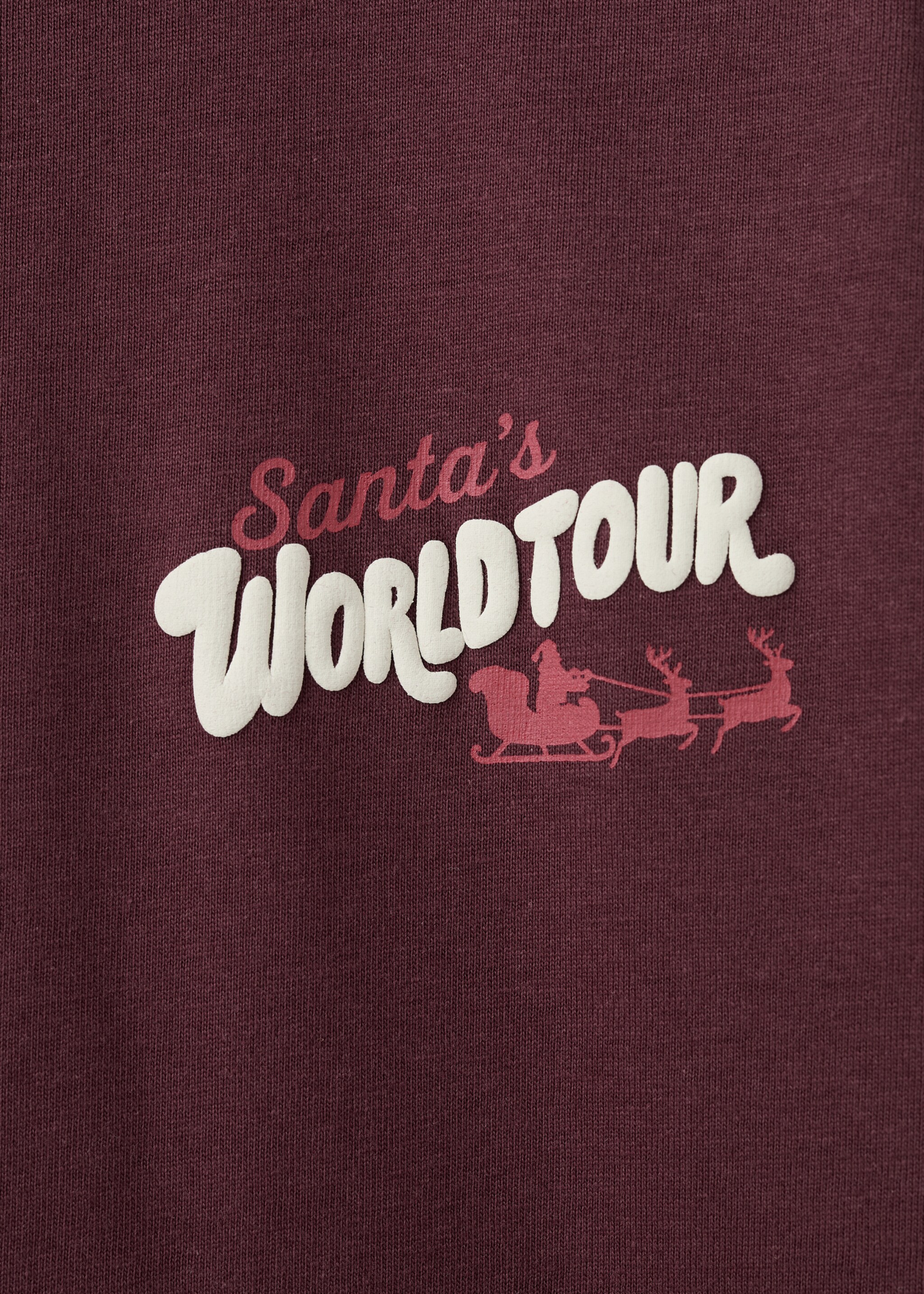 Christmas-print t-shirt - Details of the article 8, Maroon. Ref: 17029101-00.