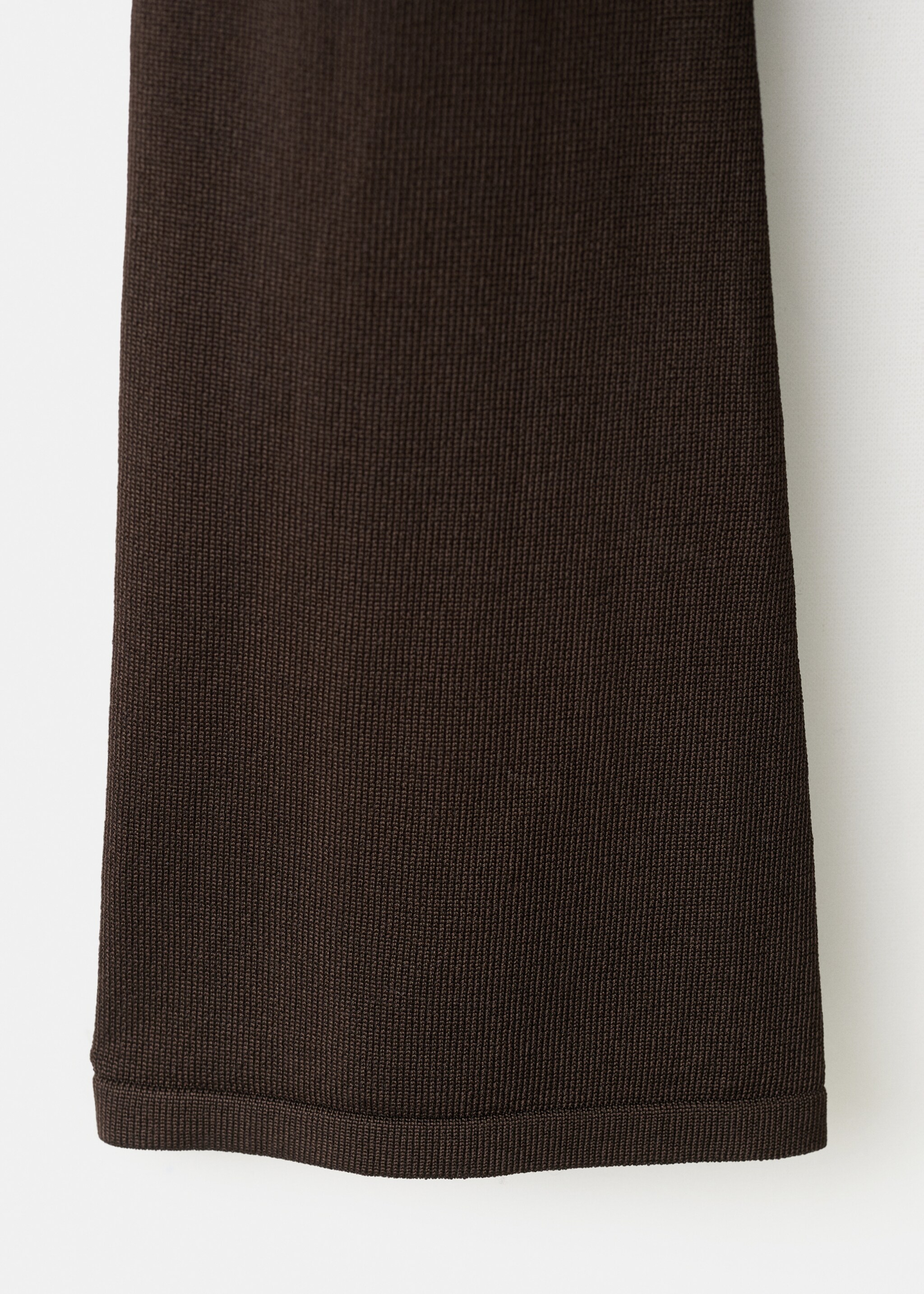 Fitted dress with asymmetrical sleeves - Details of the article 0, Chocolate. Ref: 17029106-00.