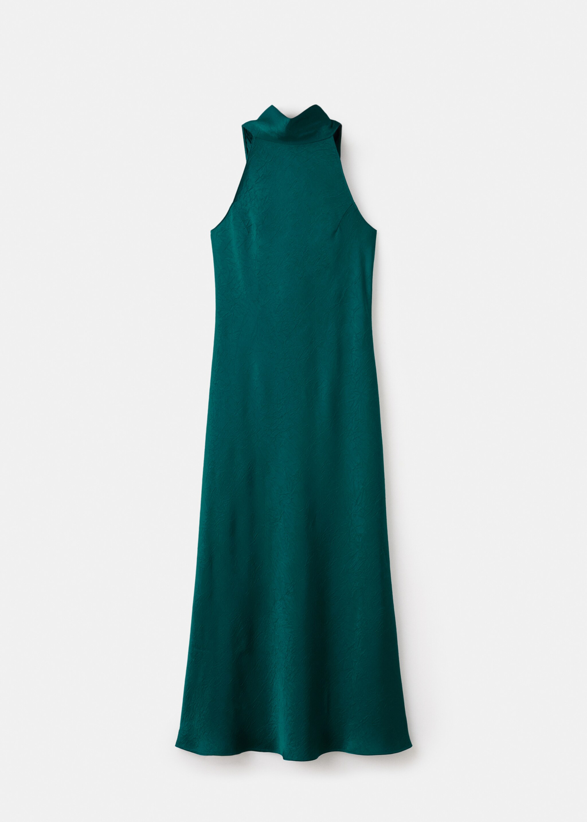 Satin dress with creased effect - Article without model, Green. Ref: 17029107-00.