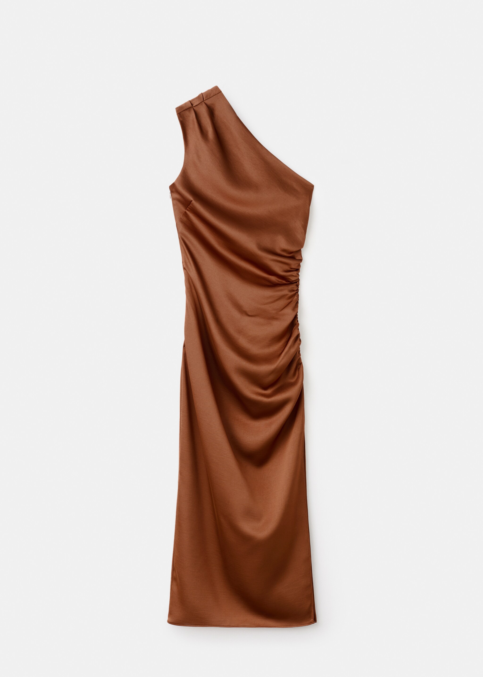 Asymmetrical satin dress - Article without model, Copper. Ref: 17029108-00.