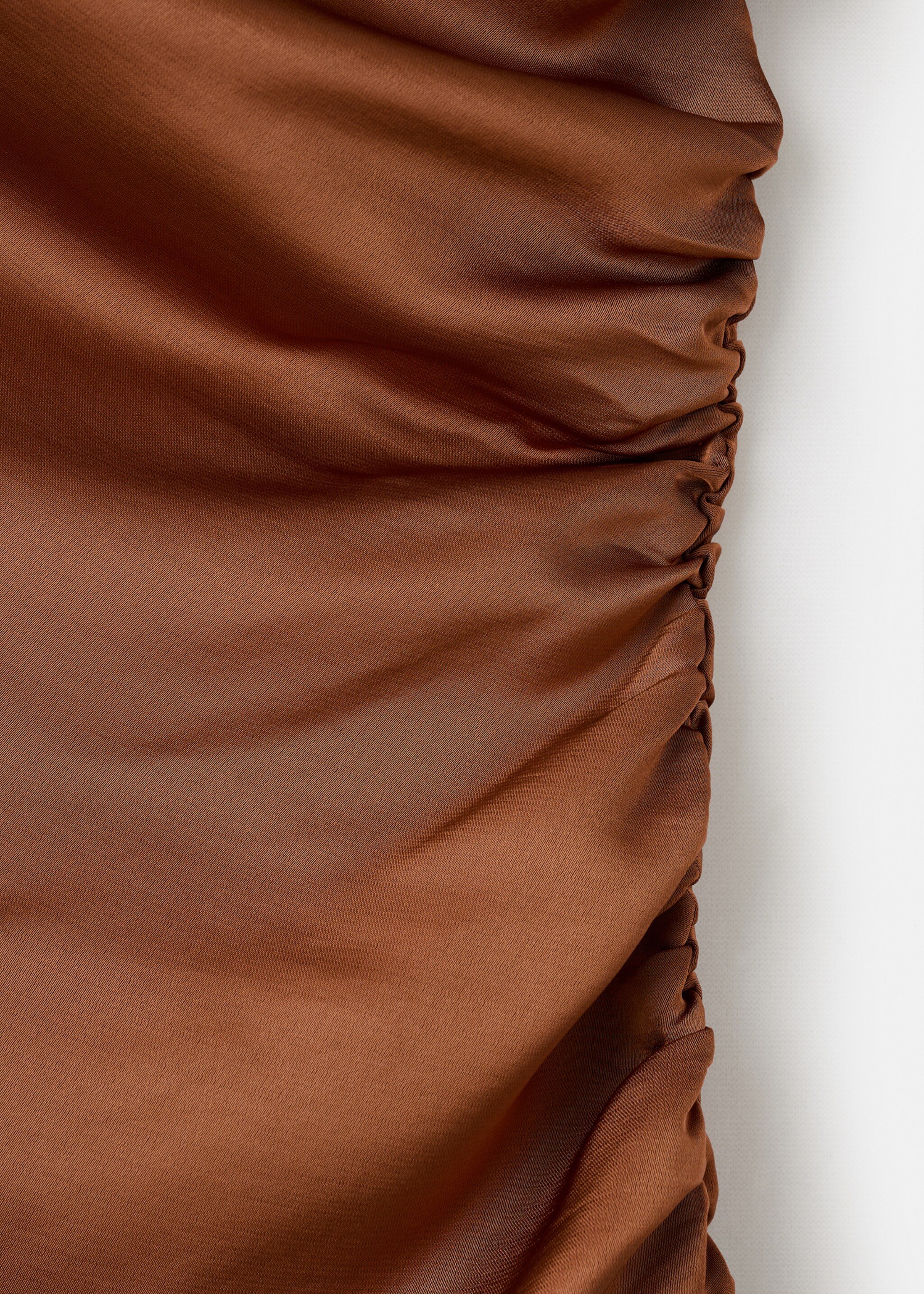 Asymmetrical satin dress - Details of the article 0, Copper. Ref: 17029108-00.