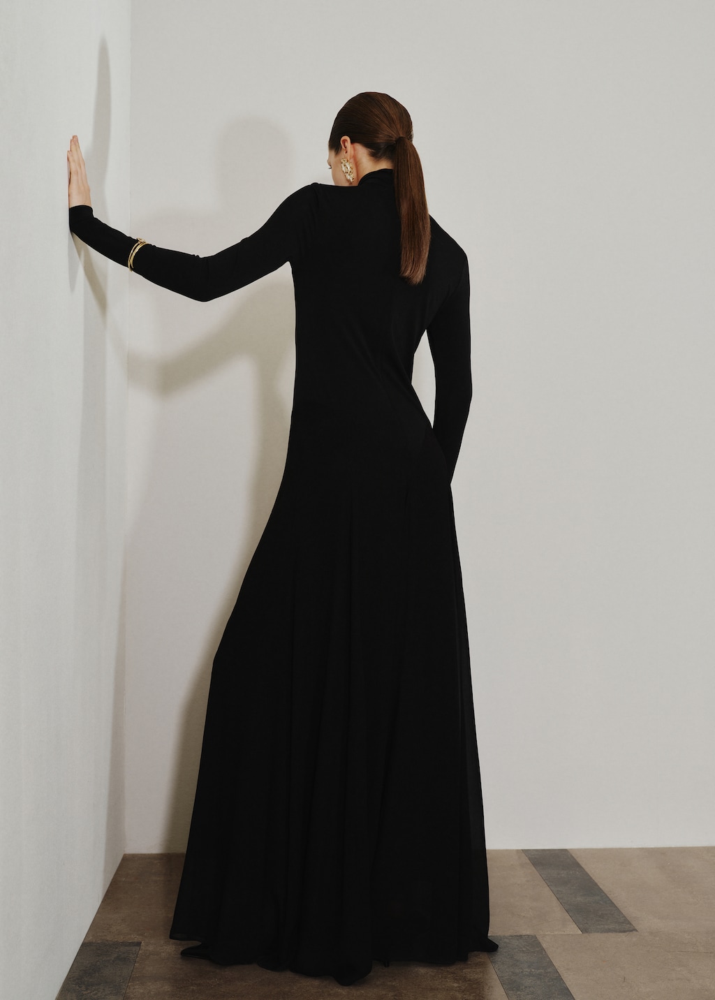 A-line turtleneck dress