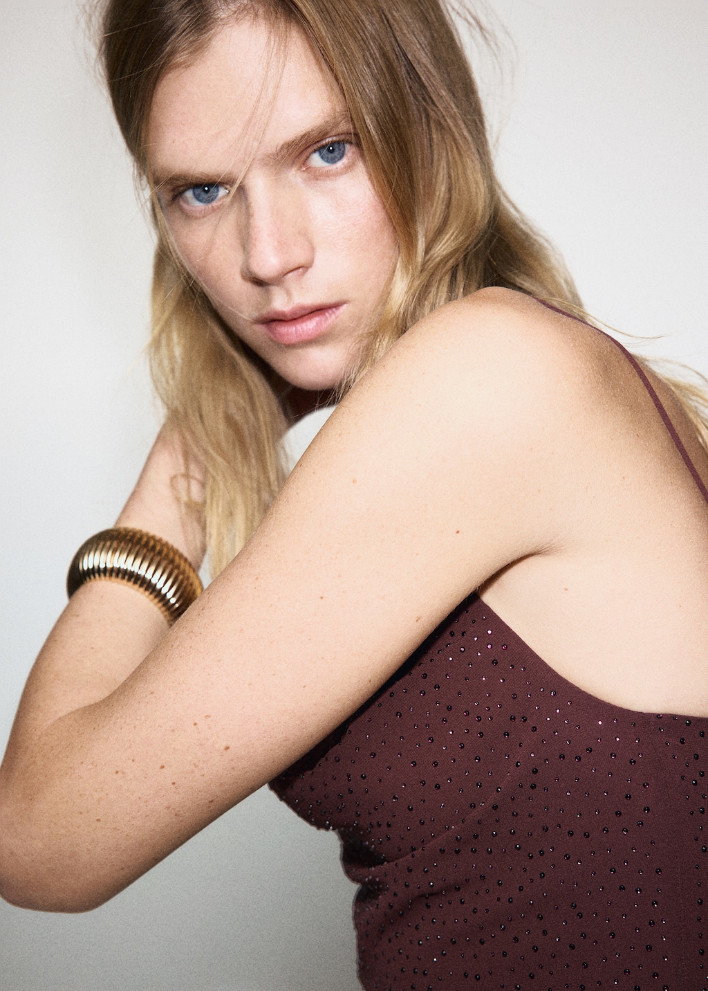 Asymmetrical rhinestone dress