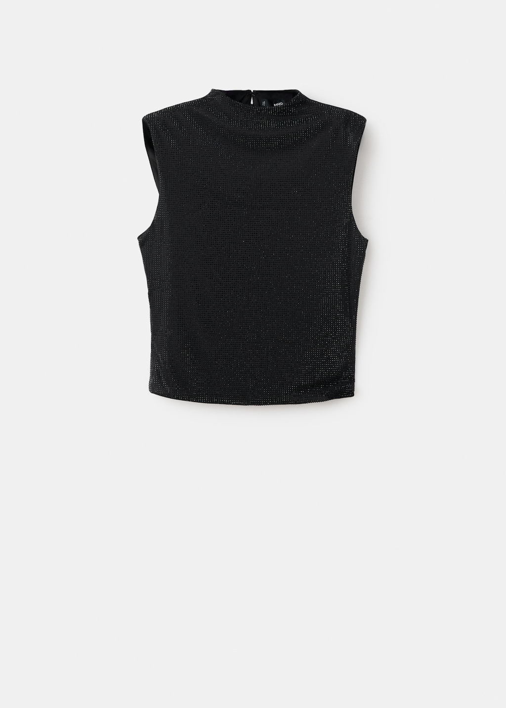 Perkins-neck top with rhinestones