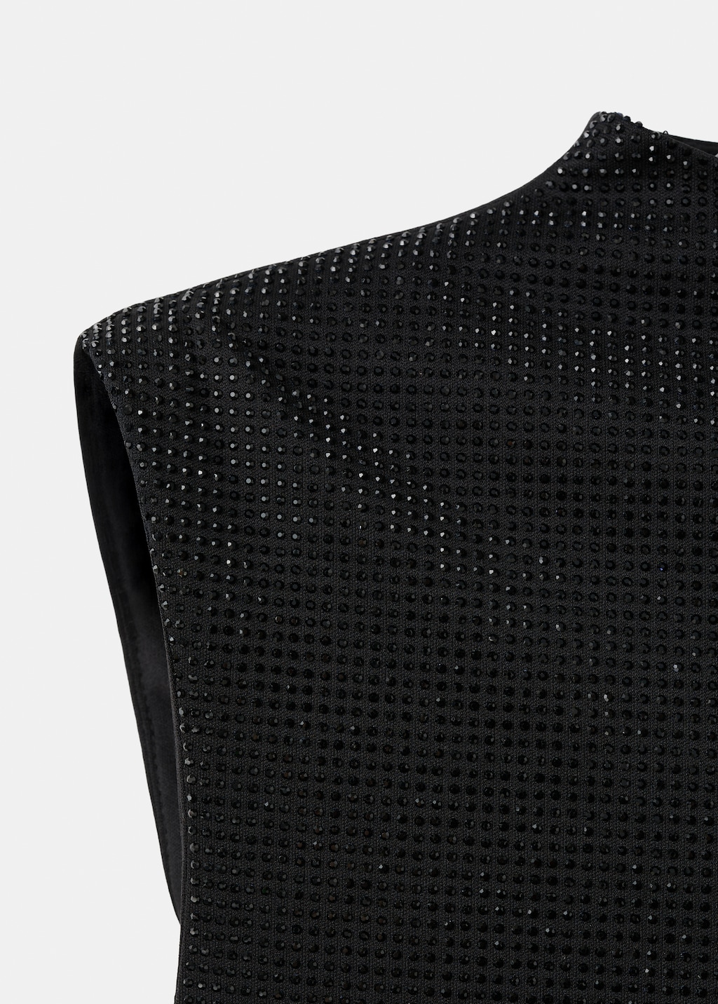 Perkins-neck top with rhinestones