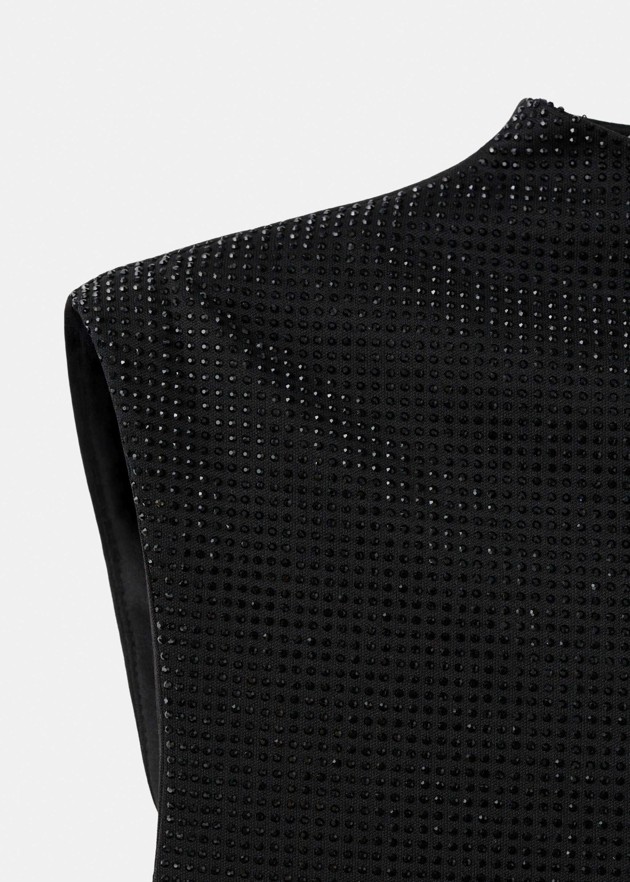 Strass mock-neck top - Details of the article 8, Black. Ref: 17029113-00.