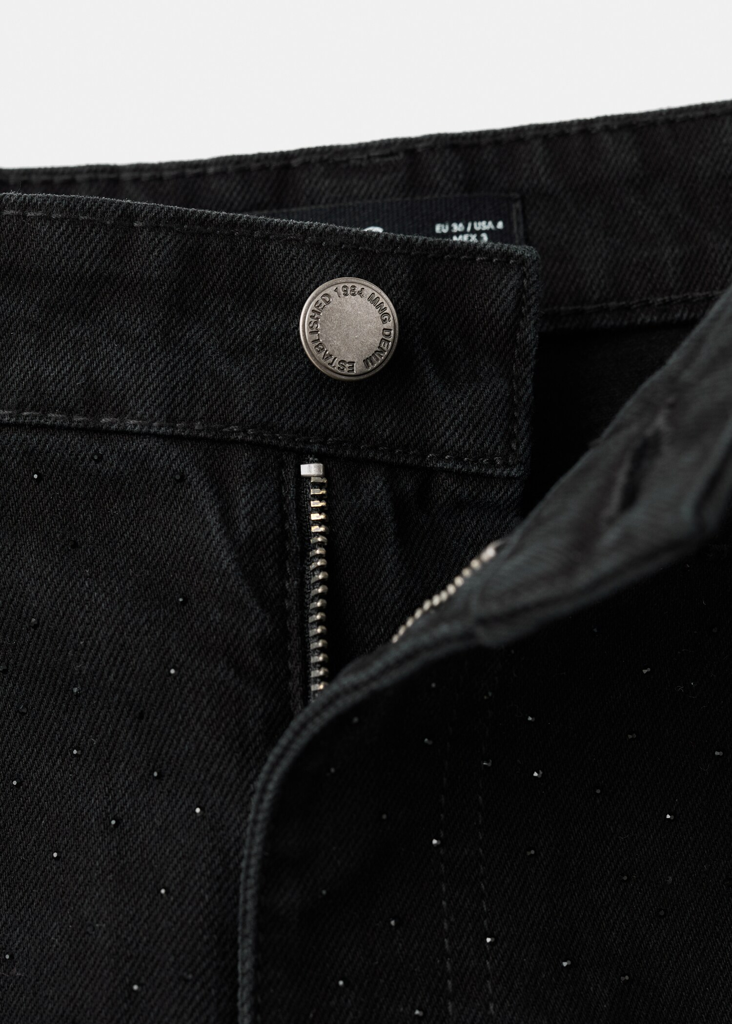 Wide-leg jeans with rhinestones - Details of the article 0