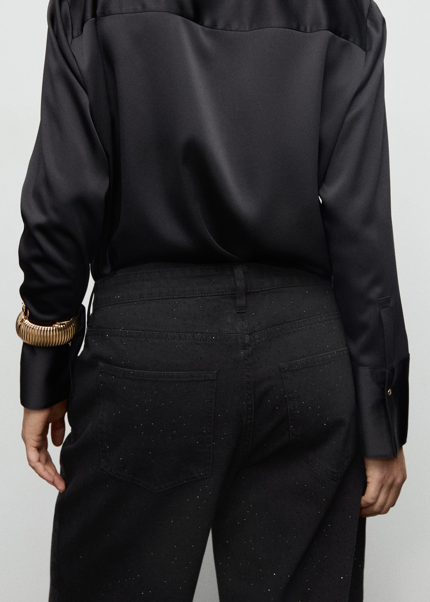 Wide-leg jeans with rhinestones - Details of the article 4