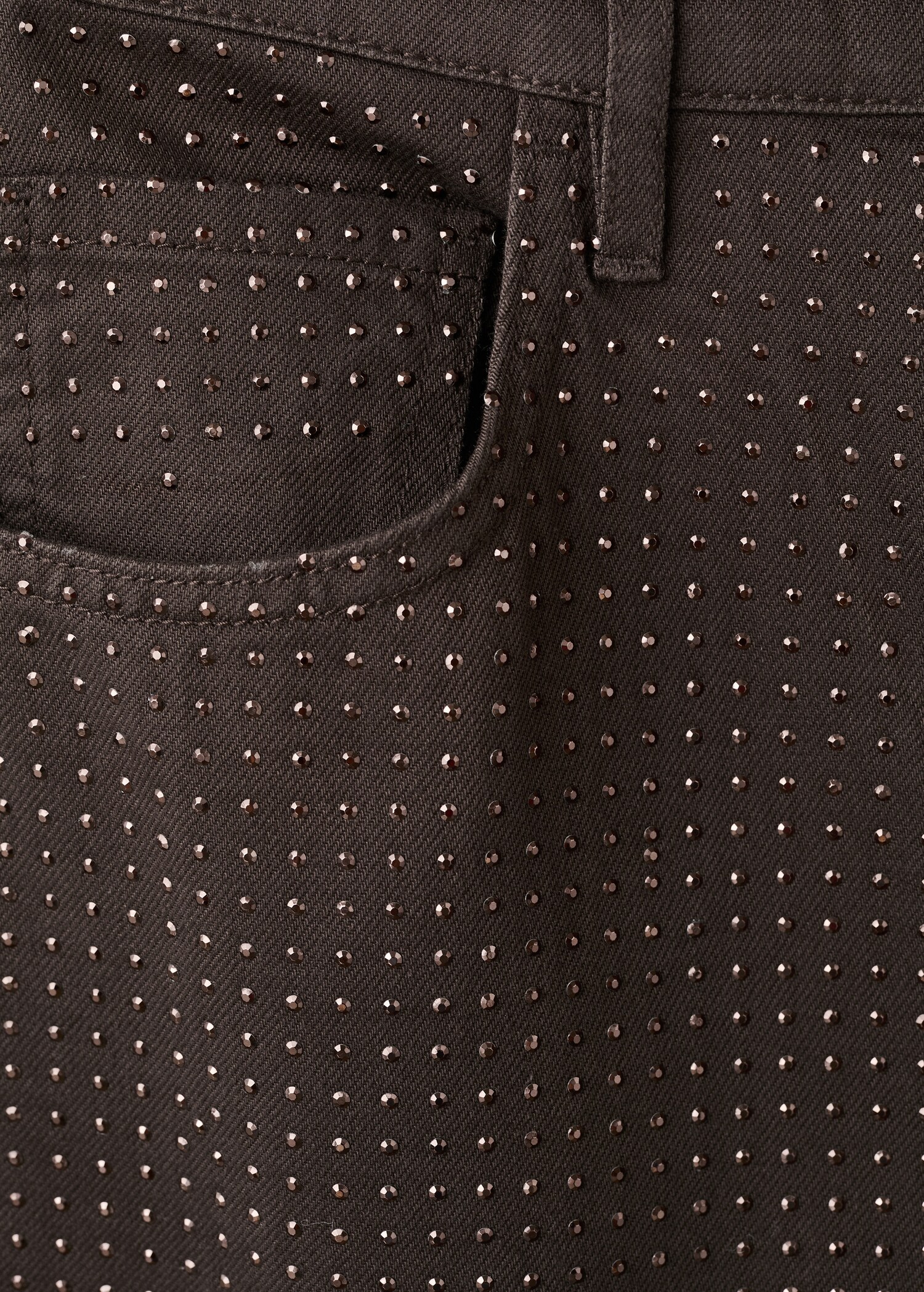 Wide-leg jeans with rhinestones - Details of the article 0