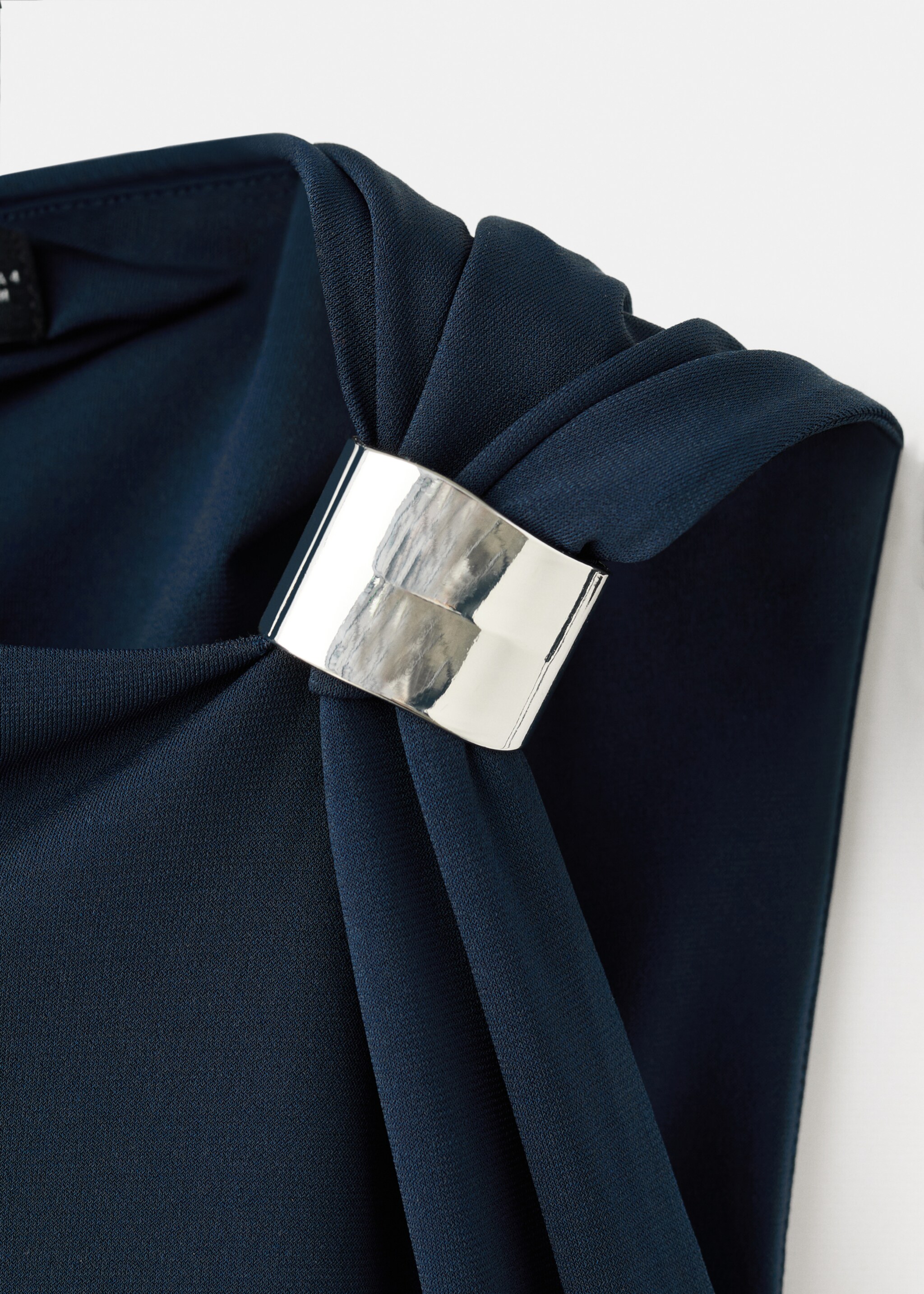 Vestido entallado detalle metálico - Detalle del artículo 0, Azul marino. Ref: 17029116-00.