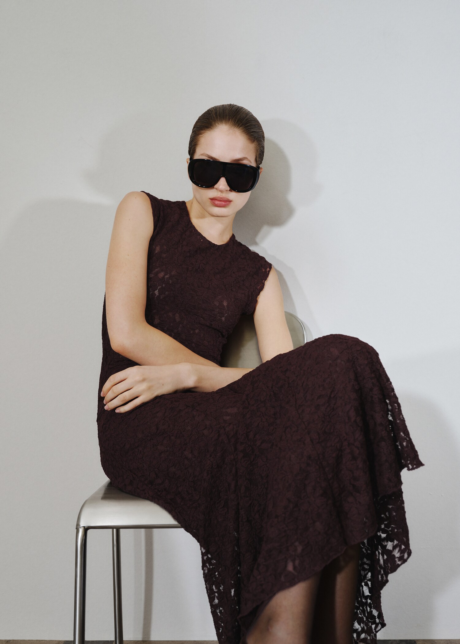 Asymmetric lace dress - Medium plane