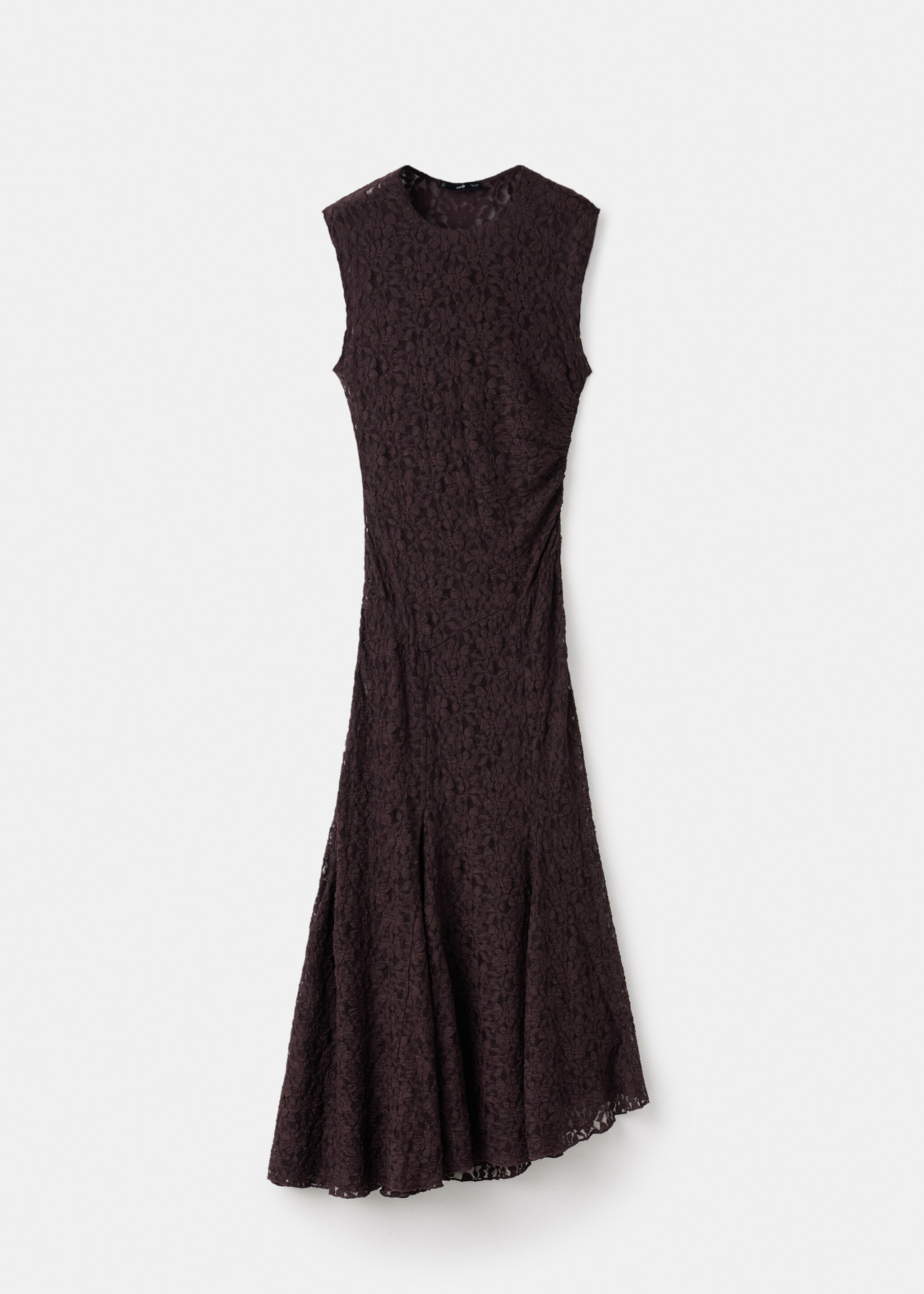 Asymmetric lace dress - Article without model, Brown. Ref: 17029117-00.