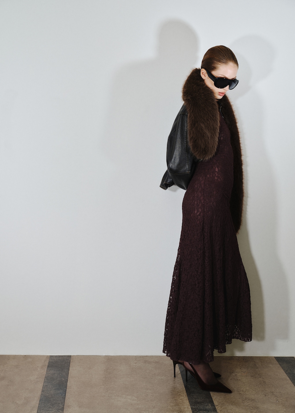 Mango Asymmetric lace dress