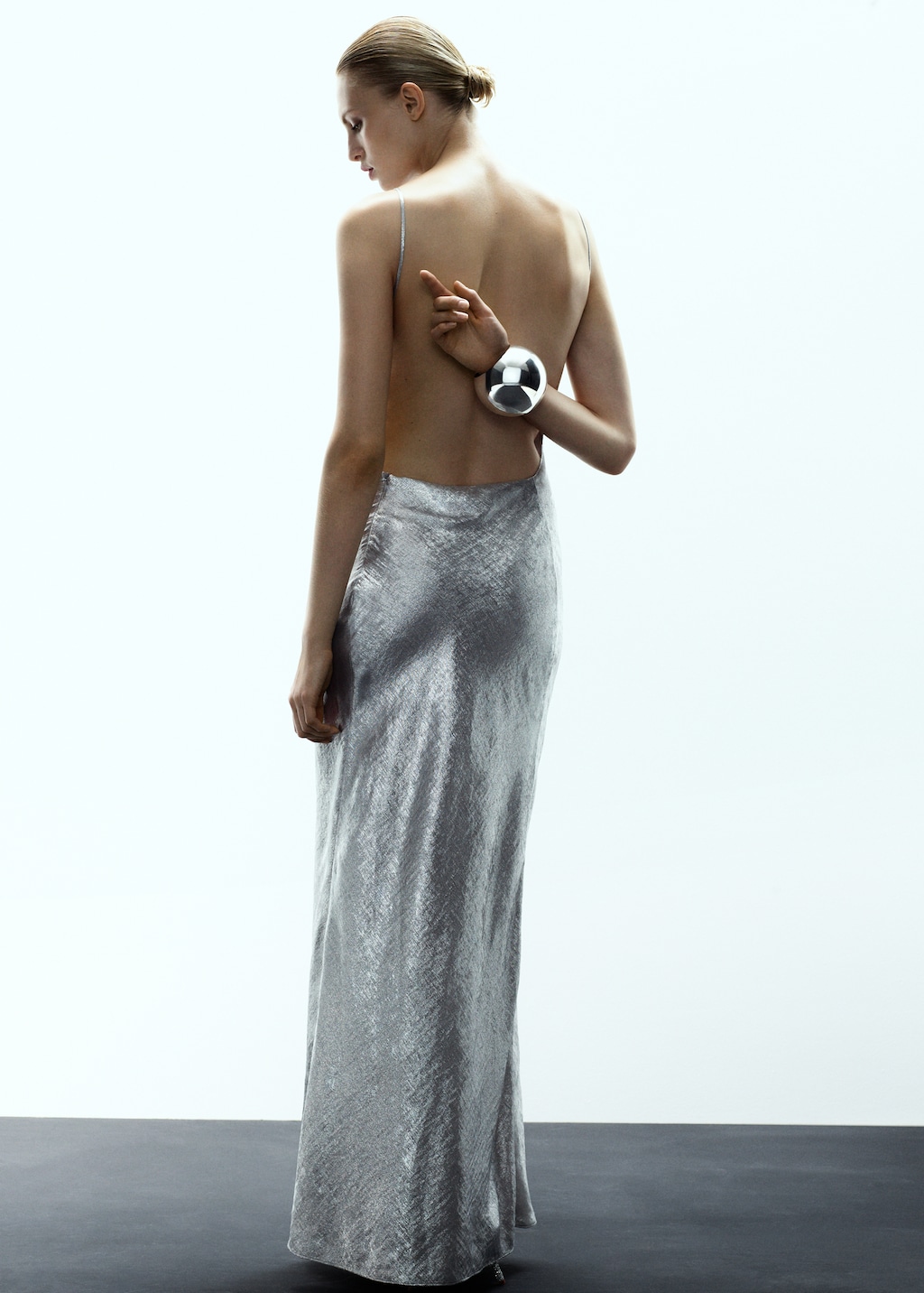 Metallic open-back dress