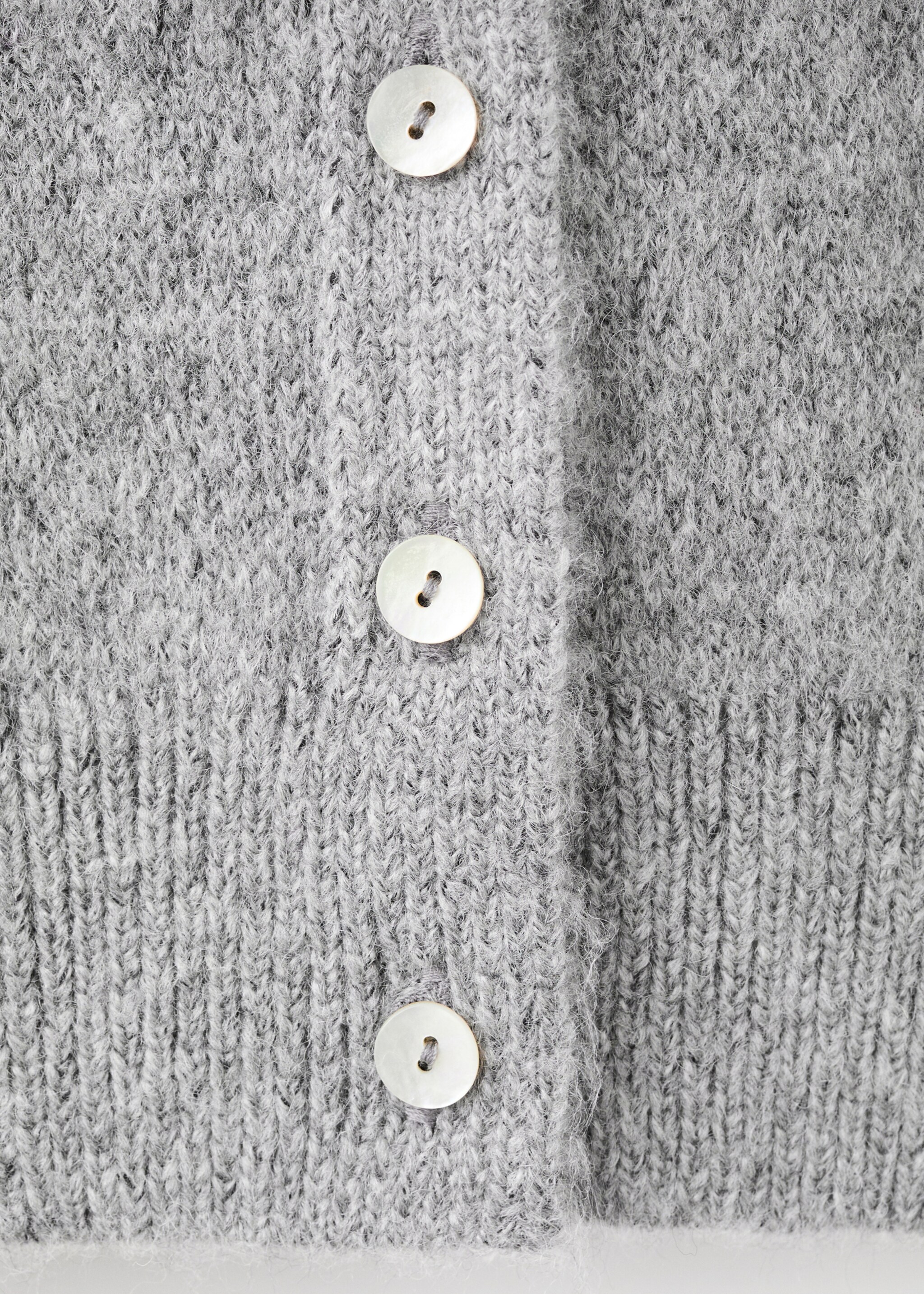 Bow tie neck cardigan - Details of the article 0, Grey. Ref: 17029120-00.