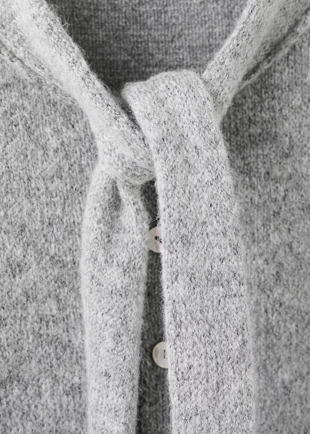 Cardigan with bow-tie neck