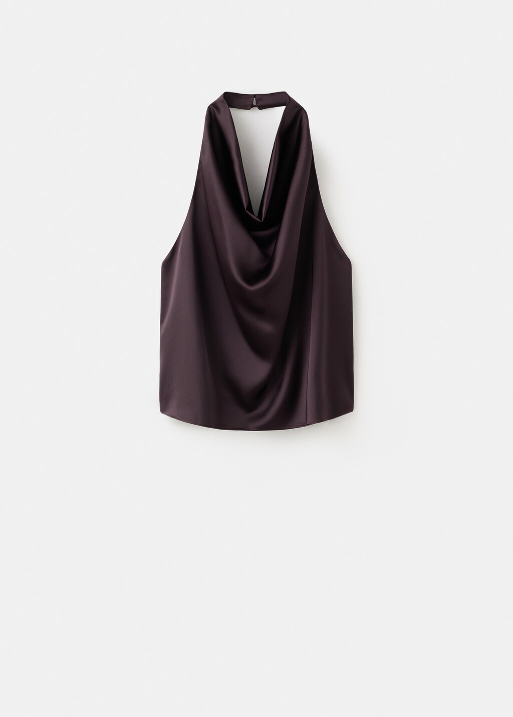 Mango Draped neck satin top