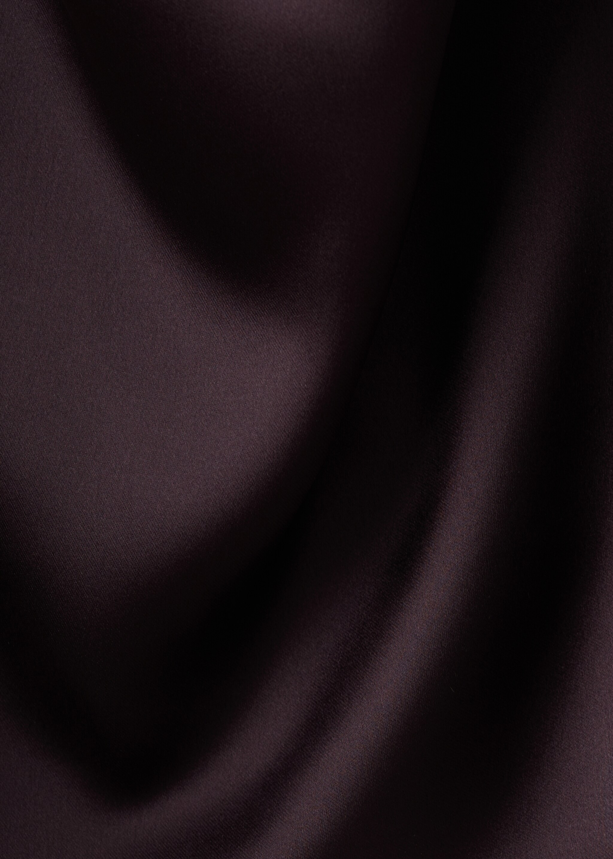 Draped neck satin top - Details of the article 0, Plum. Ref: 17029122-00.