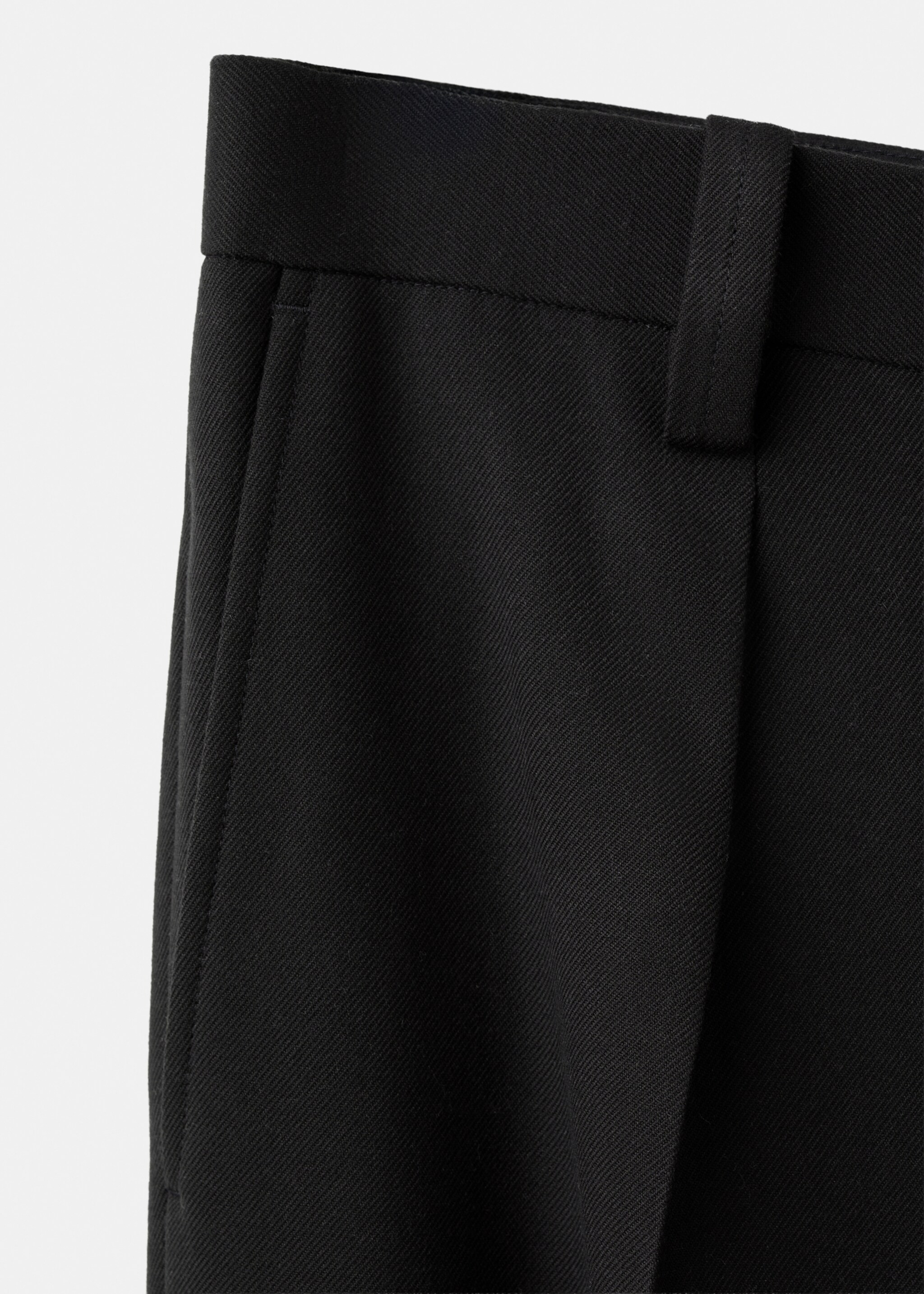 Regular-fit pleated trousers - Details of the article 0, Black. Ref: 17029207-00.