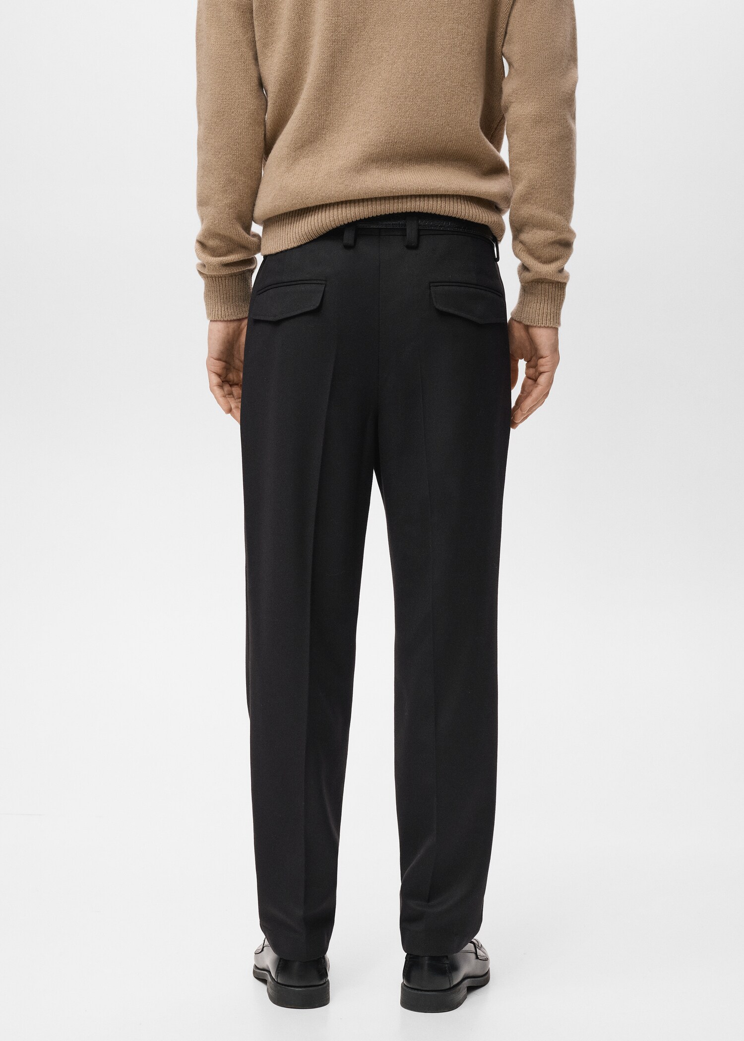 Regular-fit pleated trousers - Reverse of the article