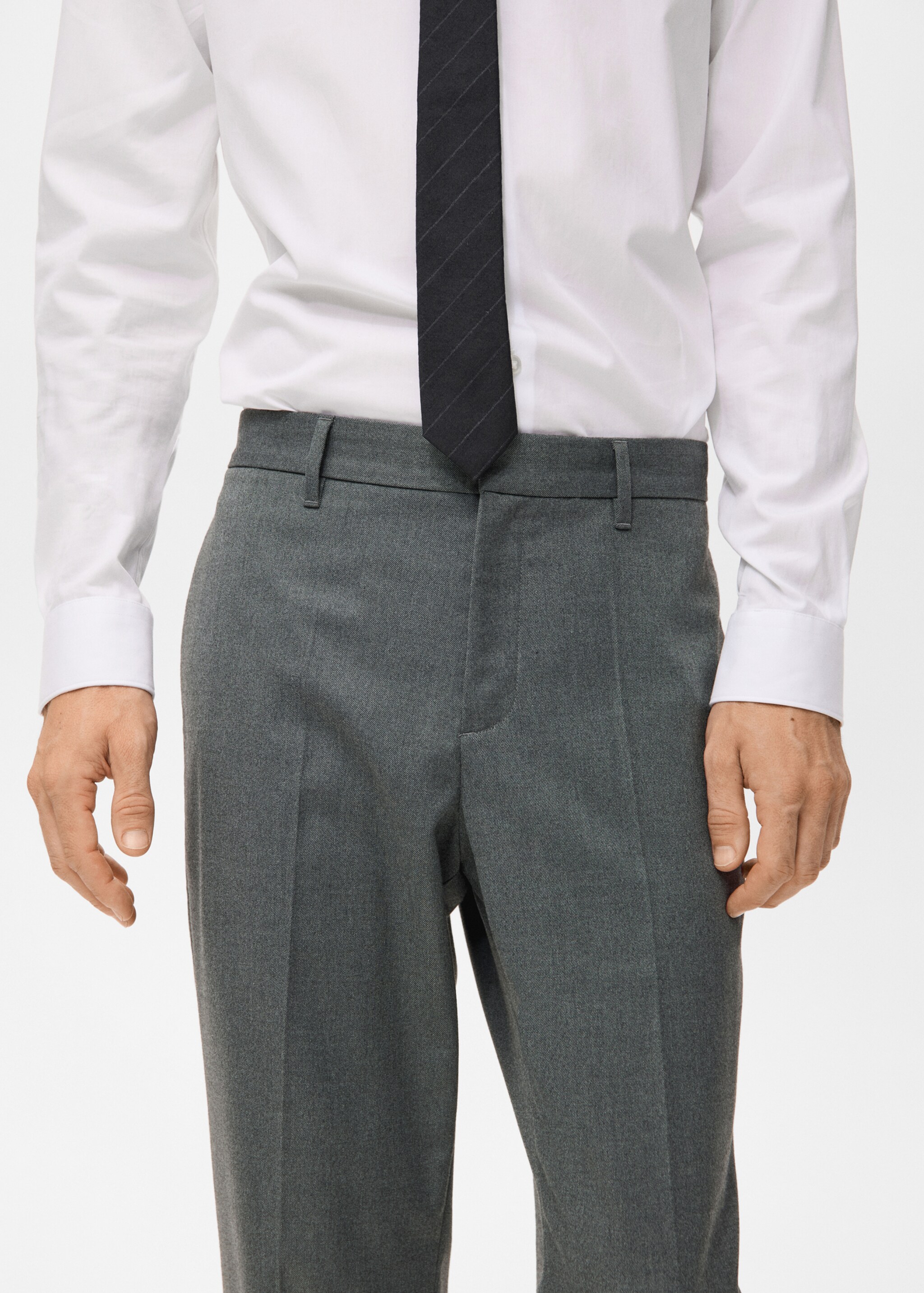 Flowy straight-fit trousers - Details of the article 1, Grey. Ref: 17029208-00.