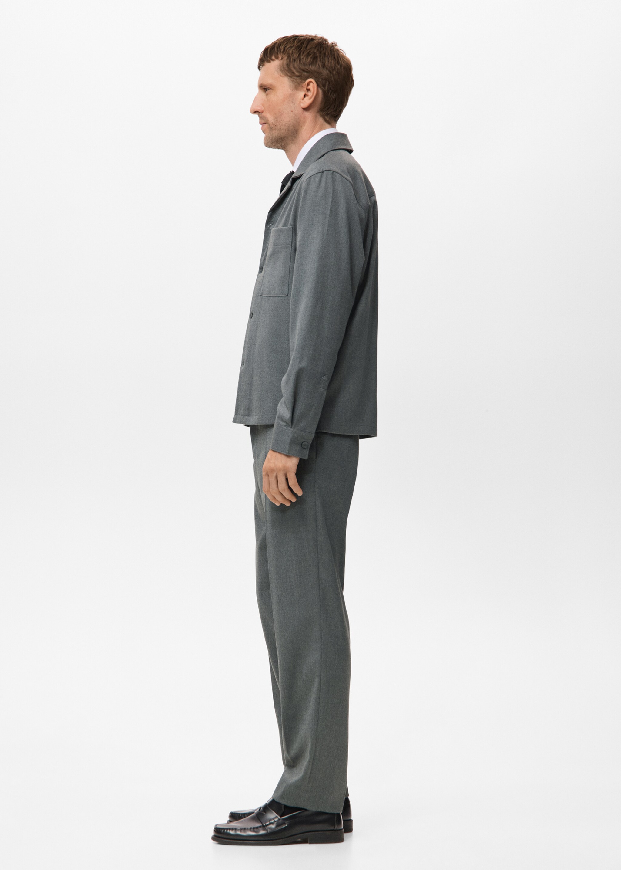 Flowy straight-fit trousers - Details of the article 2, Grey. Ref: 17029208-00.