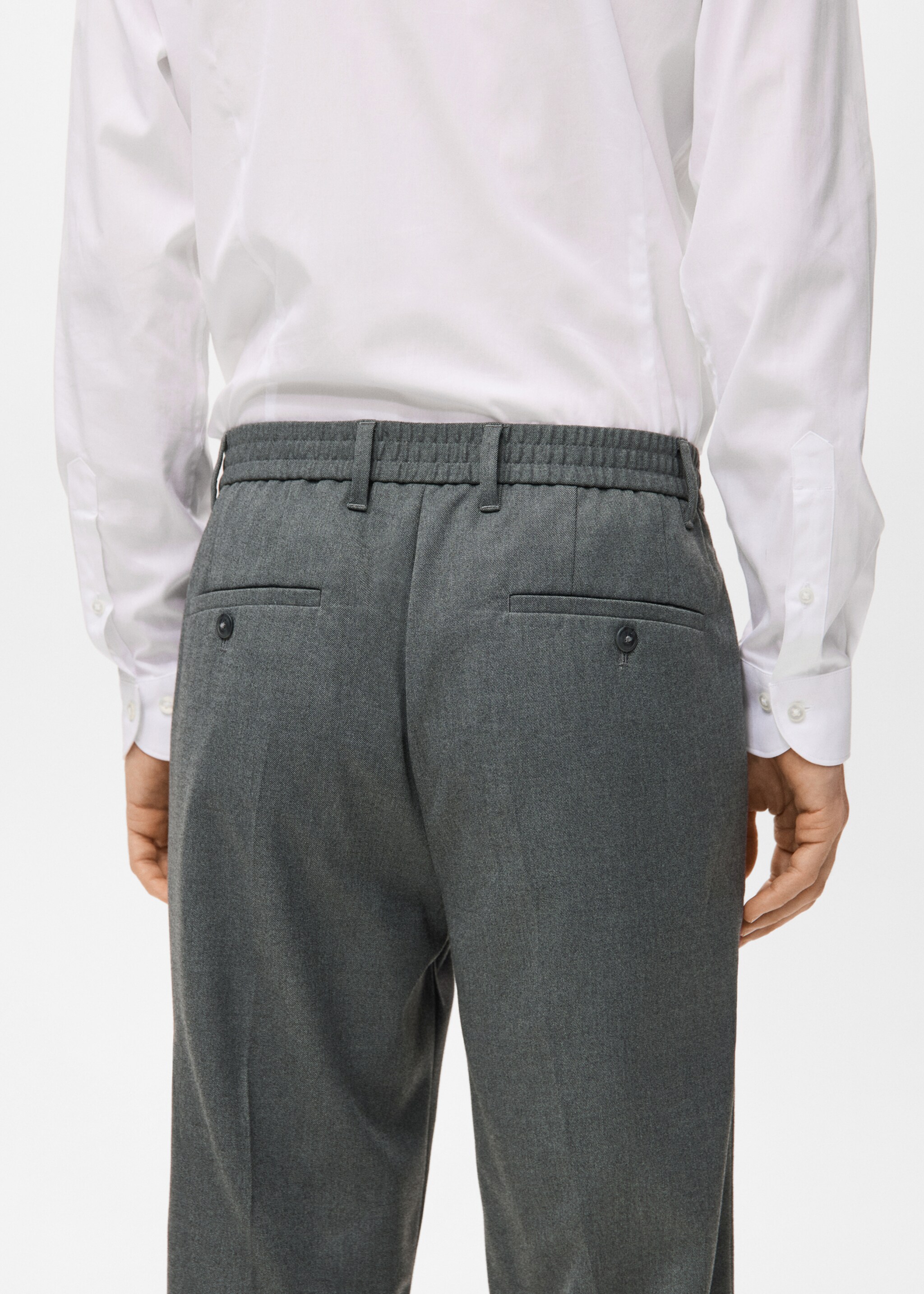 Flowy straight-fit trousers - Details of the article 6, Grey. Ref: 17029208-00.