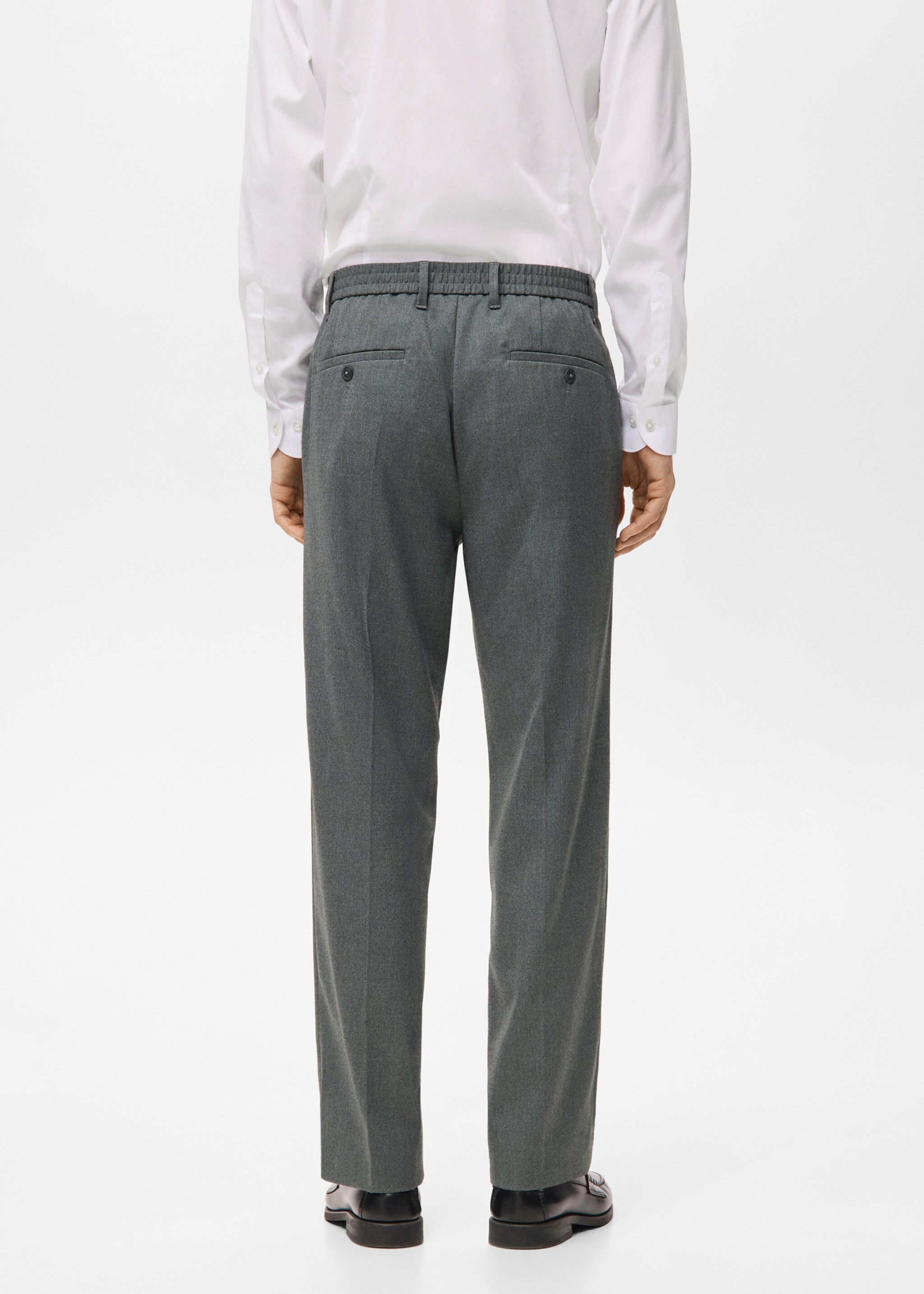Flowy straight-fit trousers - Reverse of the article, Grey. Ref: 17029208-00.