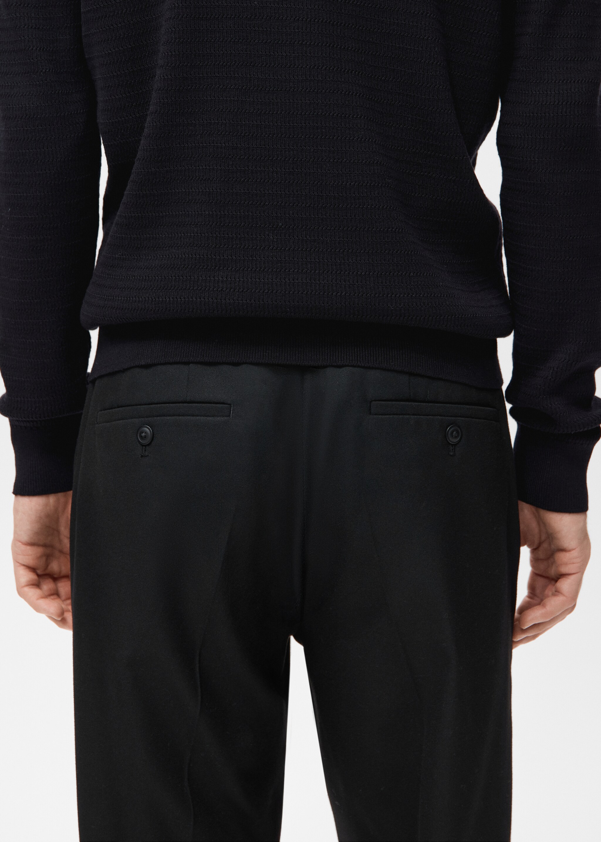 Flowy straight-fit trousers - Details of the article 6, Black. Ref: 17029208-00.