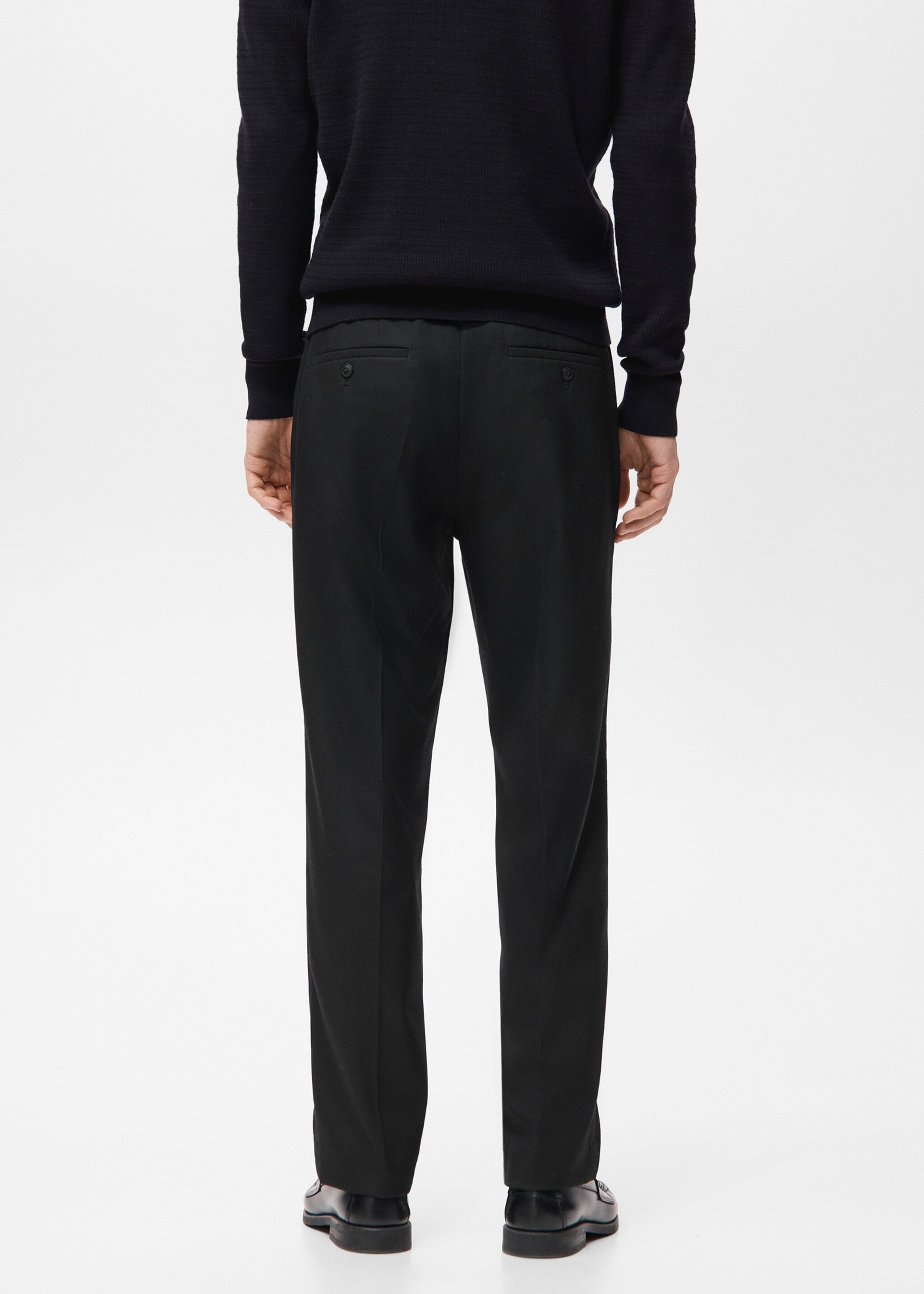 Flowy straight-fit trousers - Reverse of the article, Black. Ref: 17029208-00.