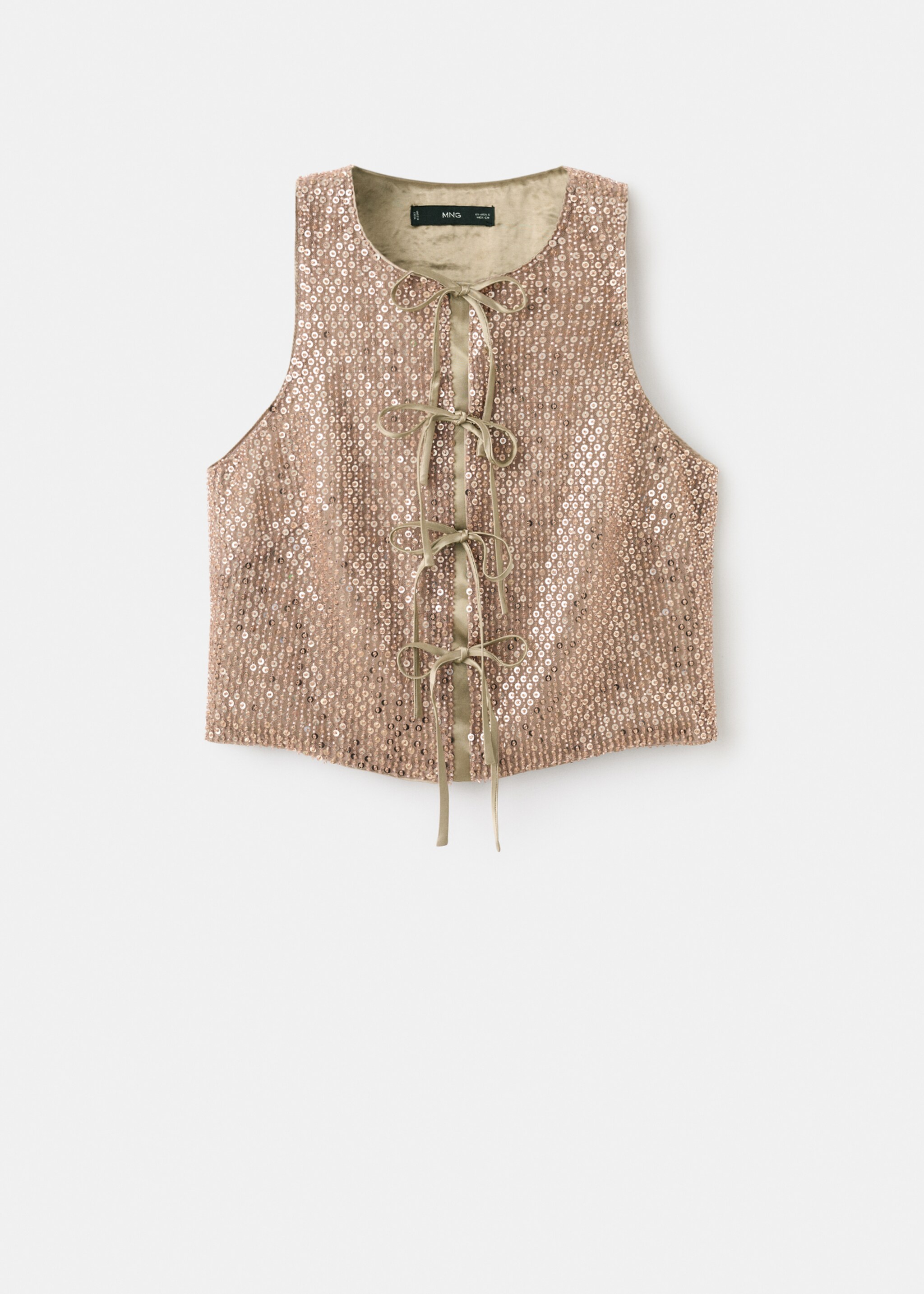 Sequin bows top - Товар без моделі, Коричневий. Ref: 17029209-00.
