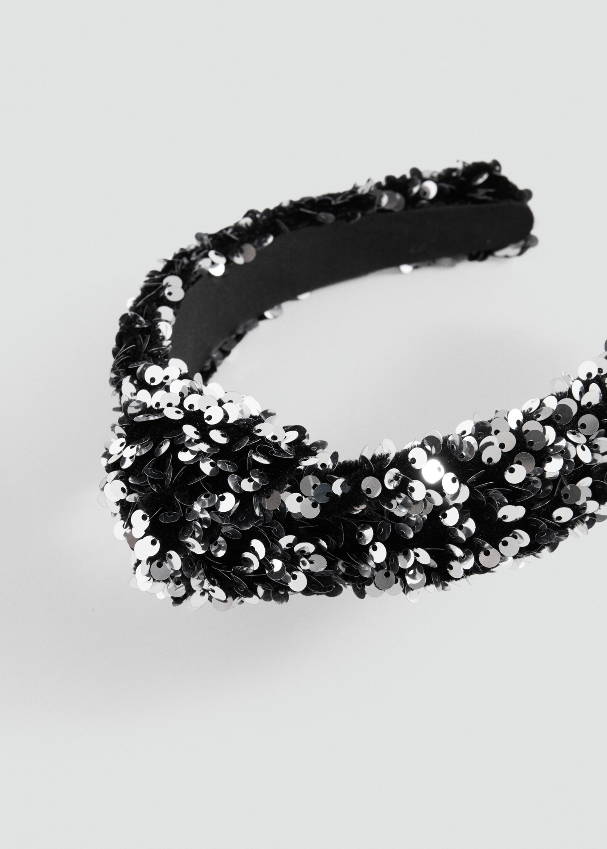 Diadema sequin - Plano medio, Negro. Ref: 17029212-00.