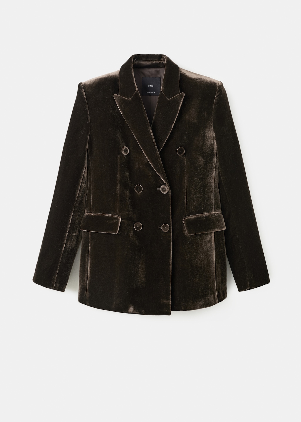 Double-breasted velvet suit jacket