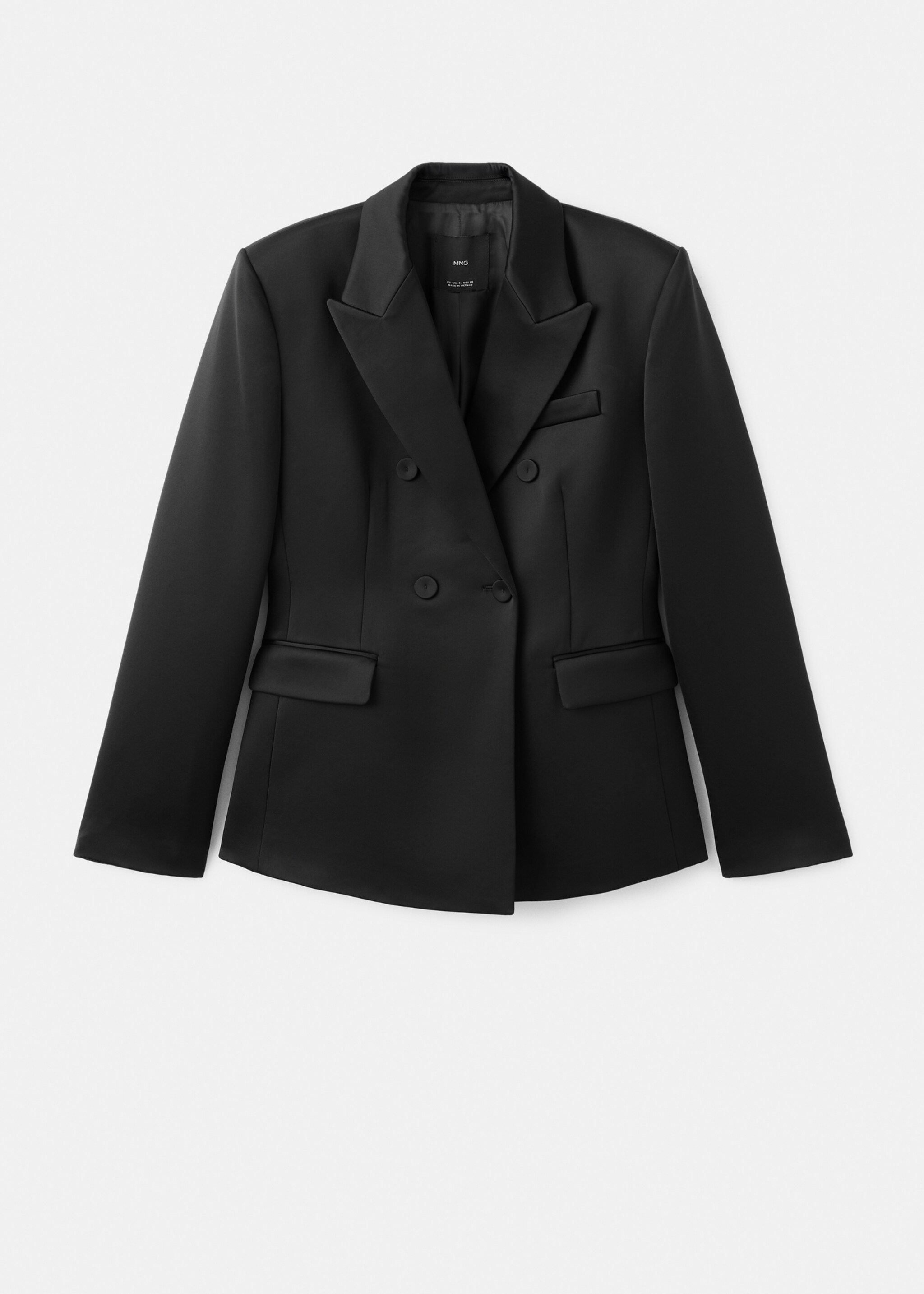 Blazer fato acetinado - Artigo sem modelo, Preto. Ref: 17029408-00.